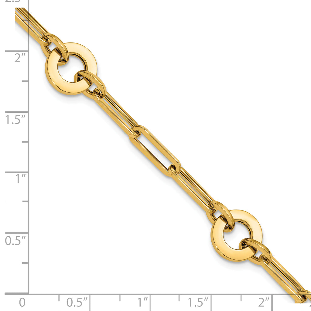 14K Yellow Gold Paperclip Link Bracelet