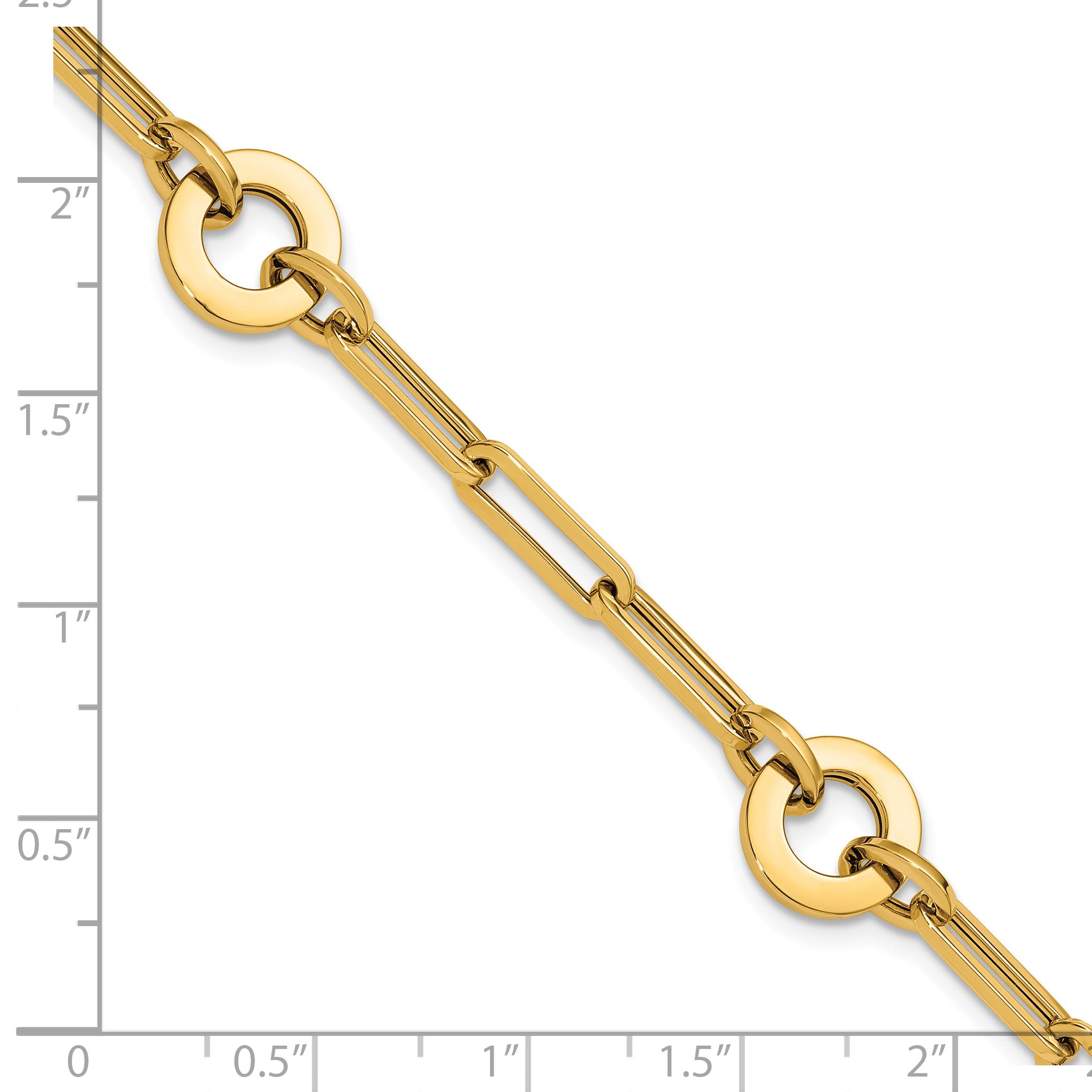 14K Yellow Gold Paperclip Link Bracelet