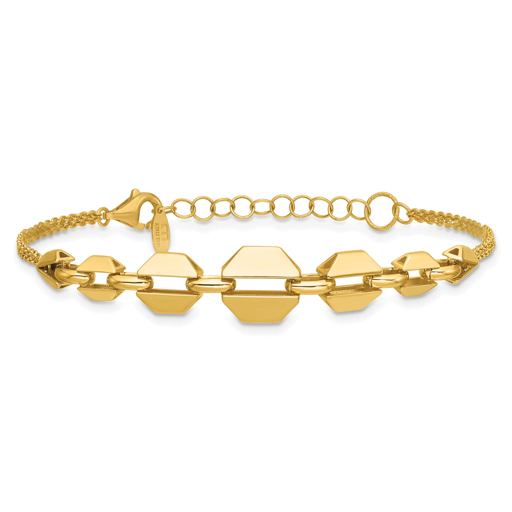 14K Yellow Gold Polished Bracelet, 7.5 in