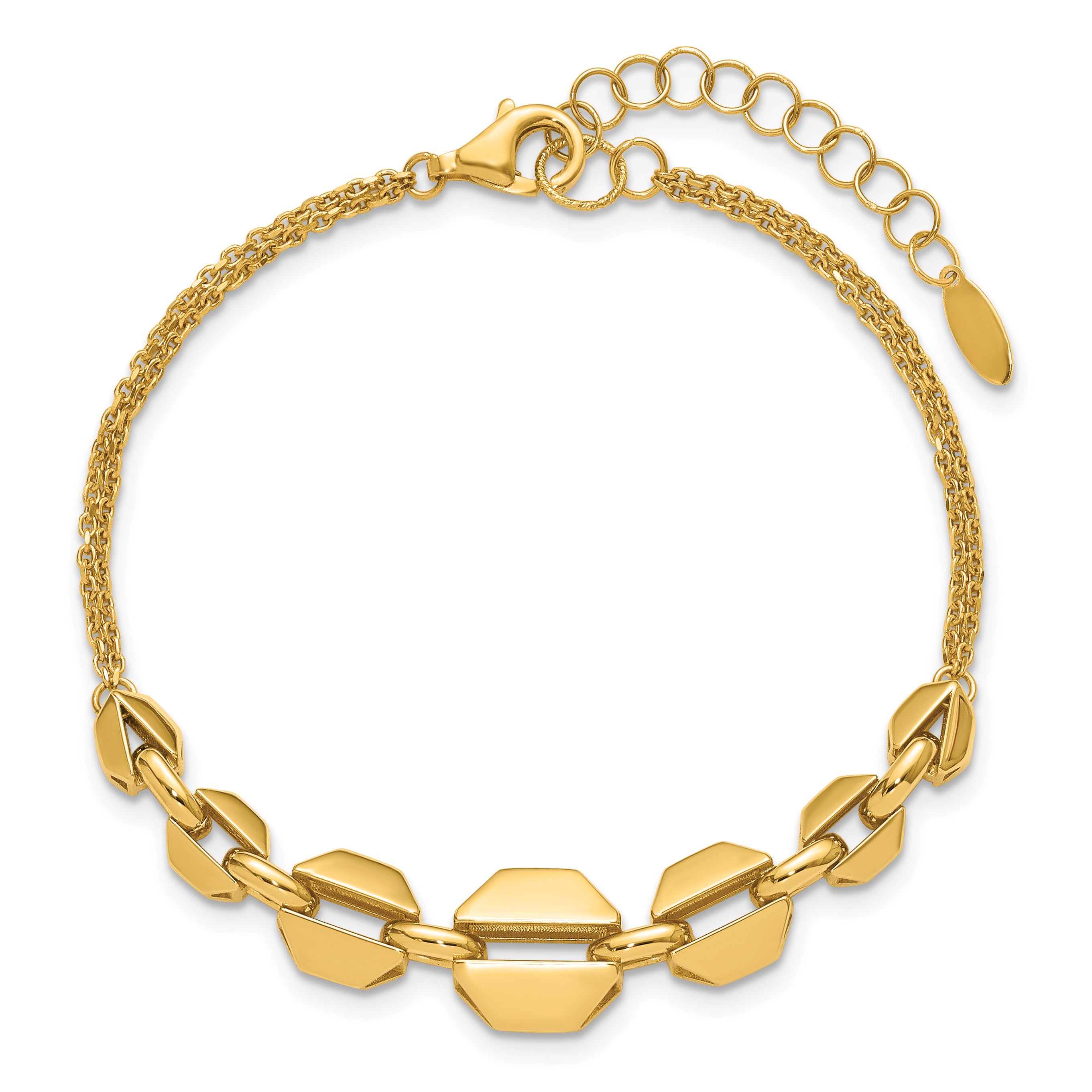 14K Yellow Gold Polished Bracelet, 7.5 in