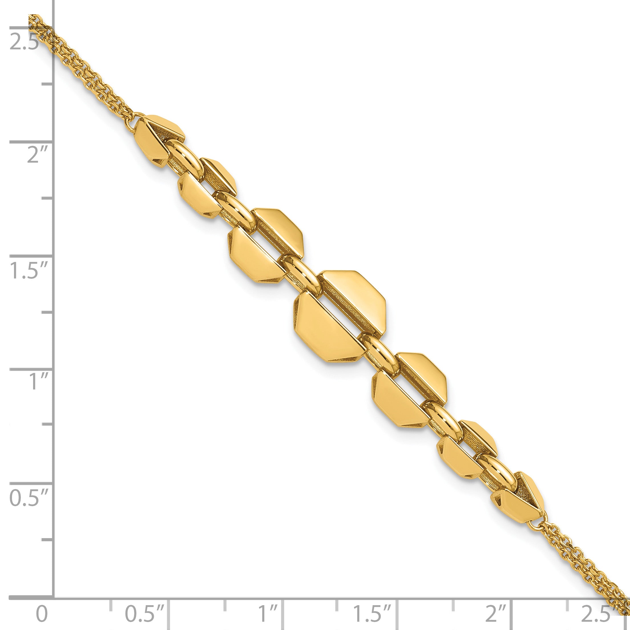 14K Yellow Gold Polished Bracelet, 7.5 in