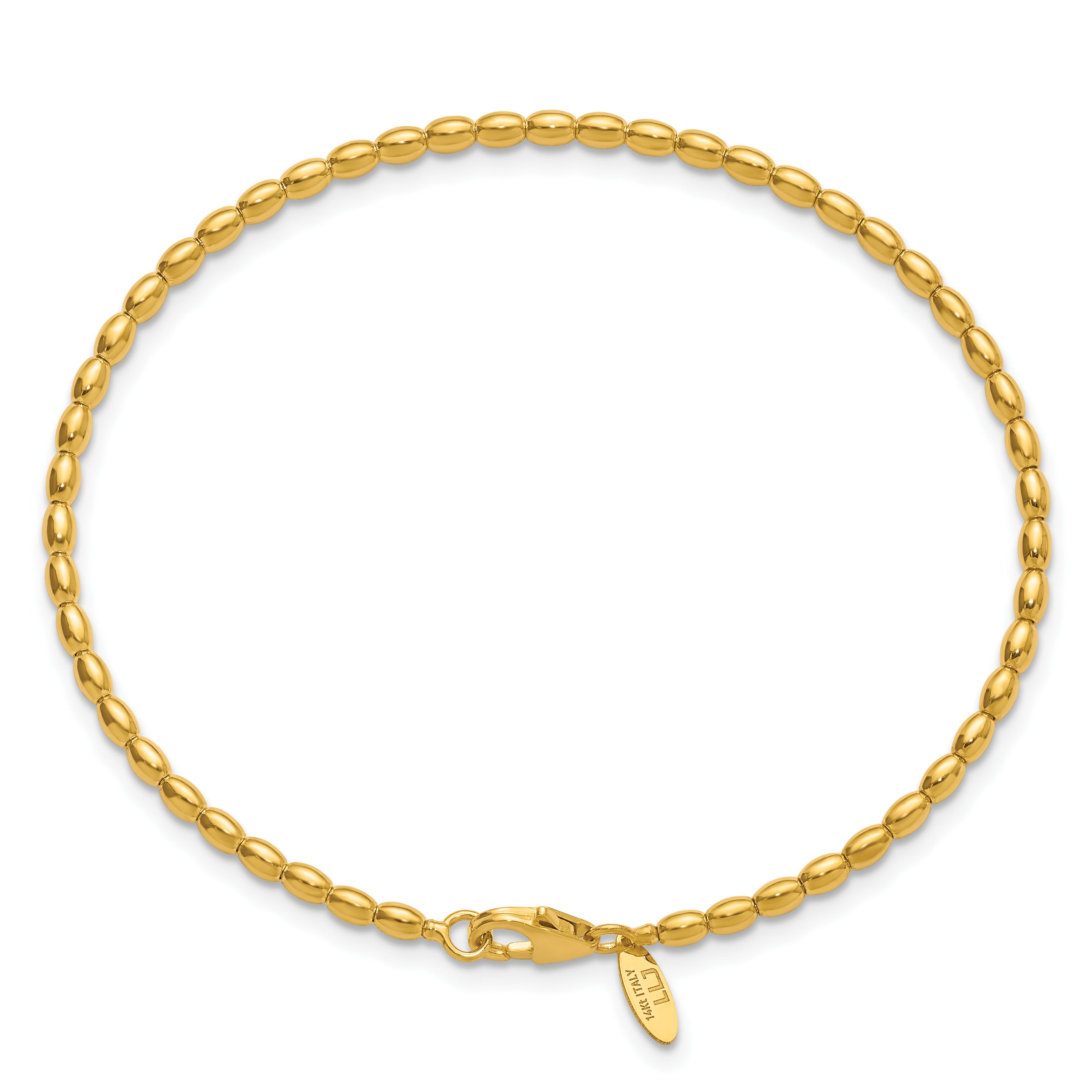 14K Yellow Gold Beaded Bangle Bracelet Secondary image