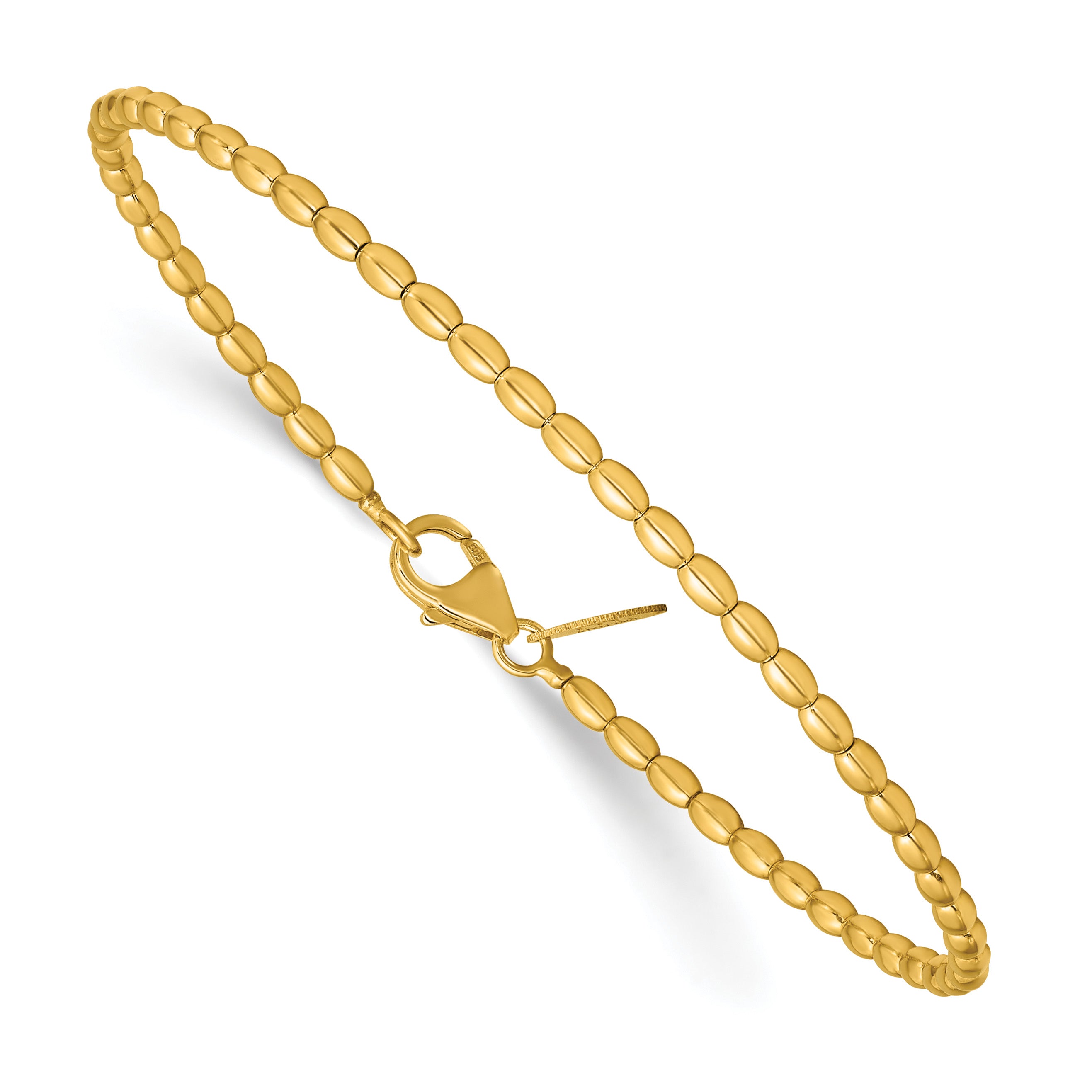 14K Yellow Gold Beaded Bangle Bracelet Main image