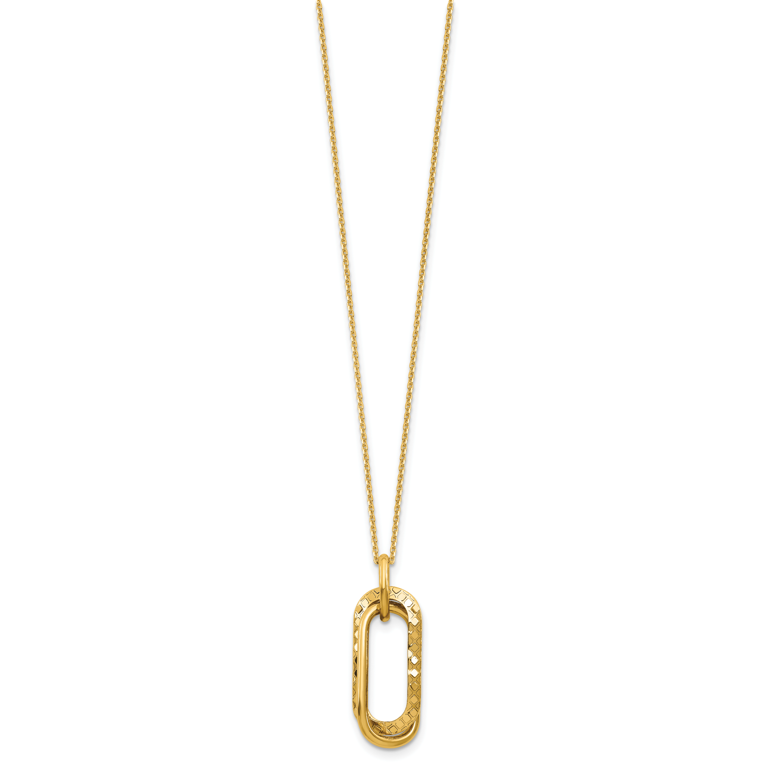 14K Yellow Gold Cable Pendant Necklace Secondary image