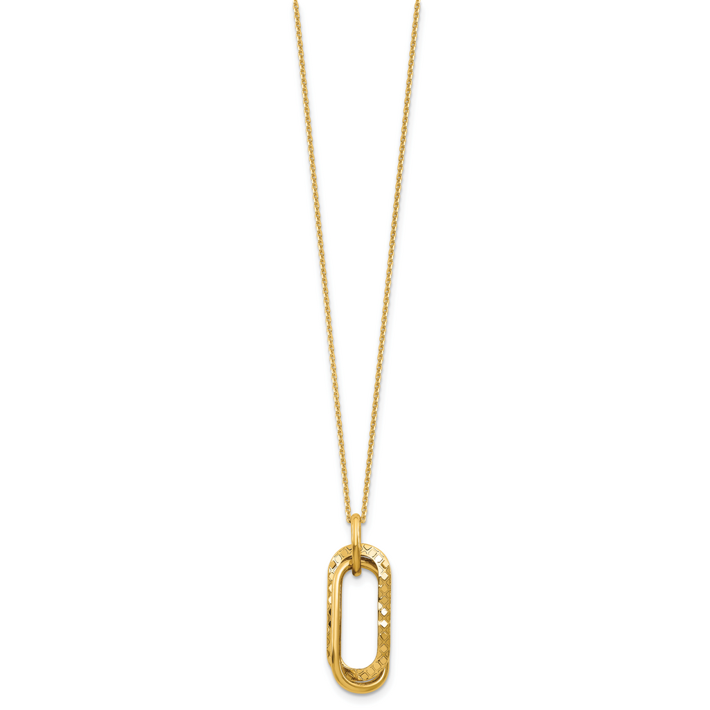 14K Yellow Gold Cable Pendant Necklace