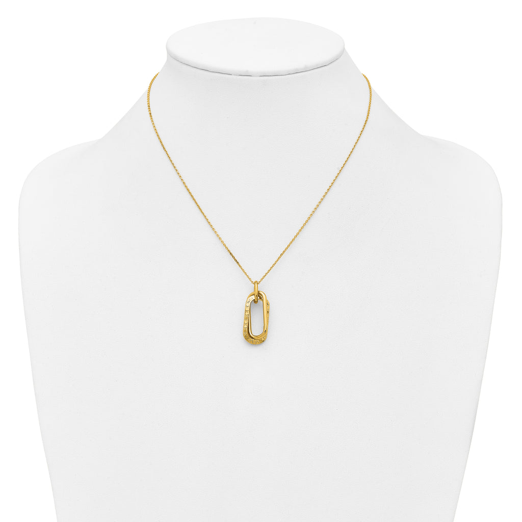 14K Yellow Gold Cable Pendant Necklace