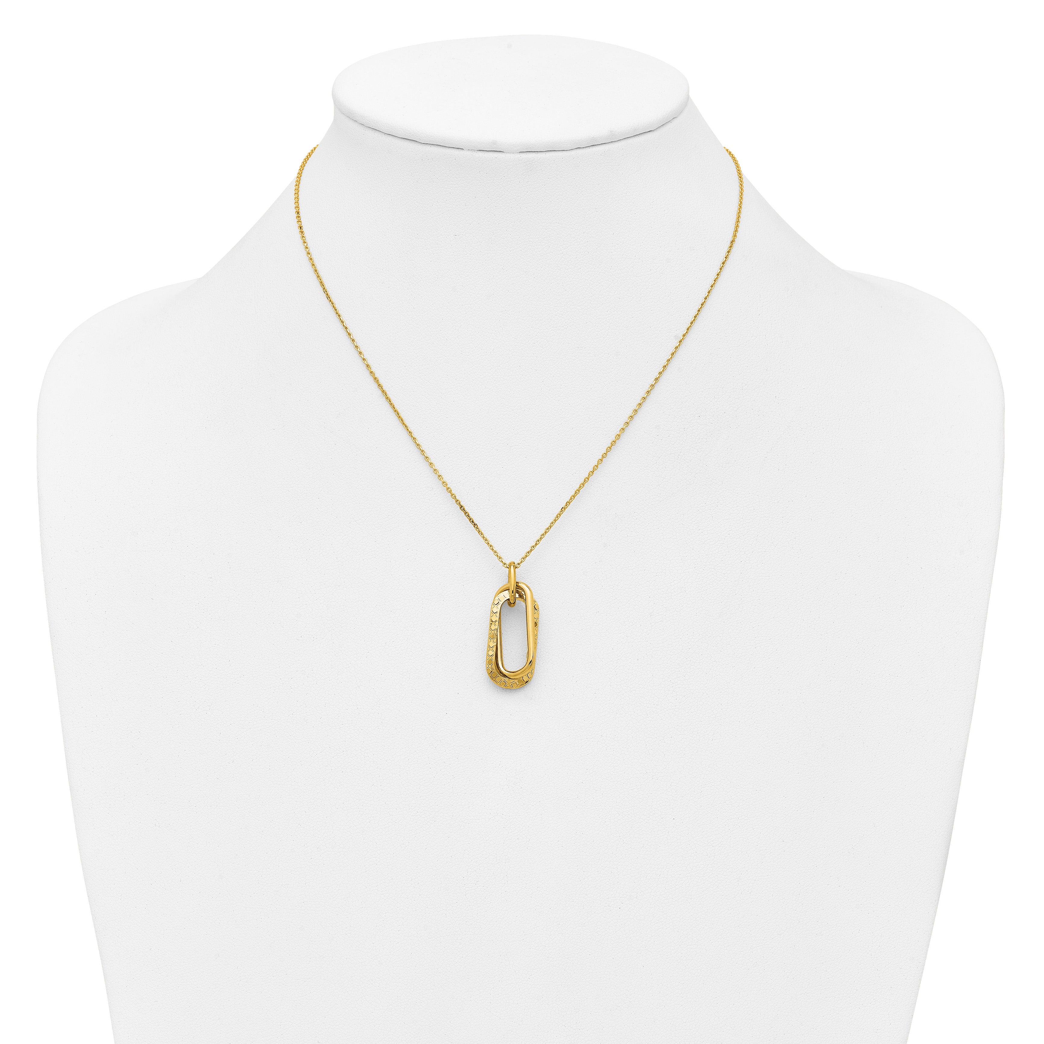 14K Yellow Gold Cable Pendant Necklace