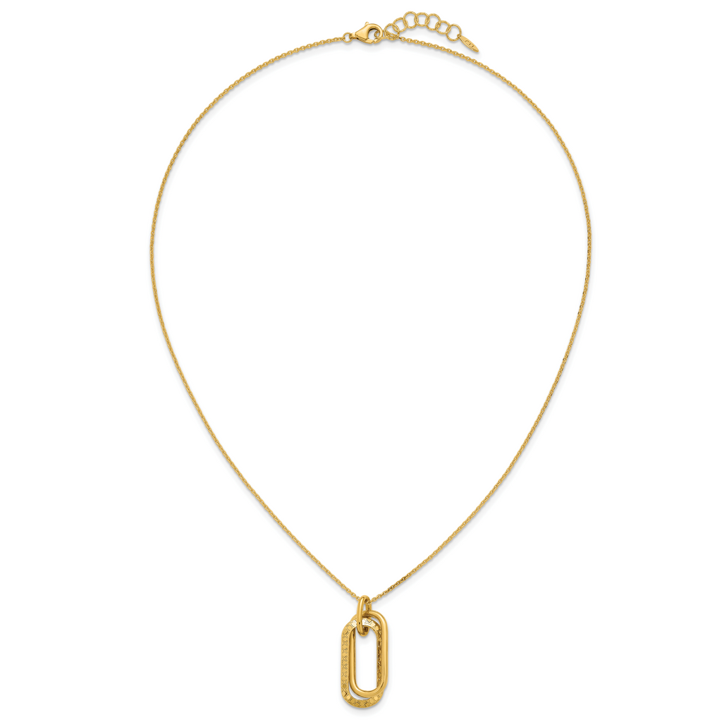 14K Yellow Gold Cable Pendant Necklace
