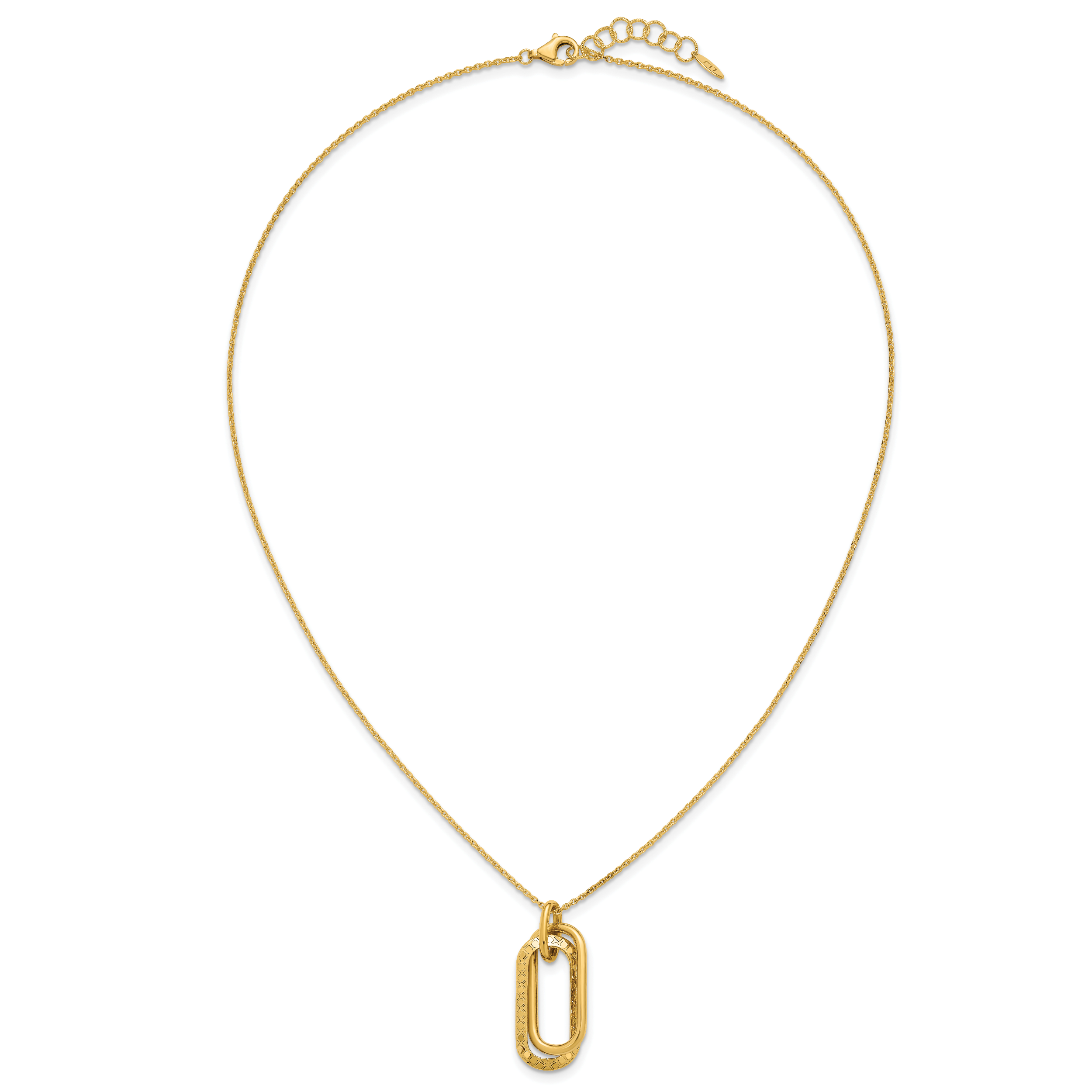 14K Yellow Gold Cable Pendant Necklace
