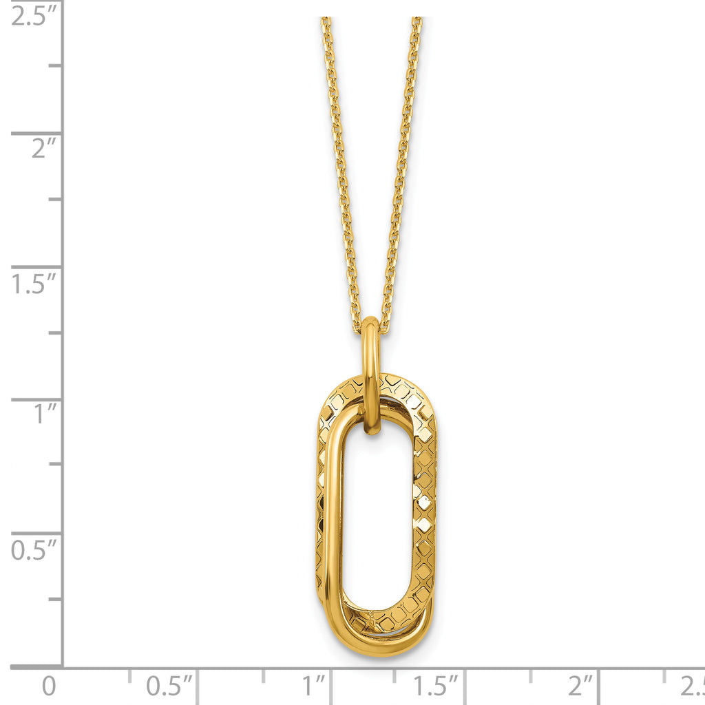 14K Yellow Gold Cable Pendant Necklace