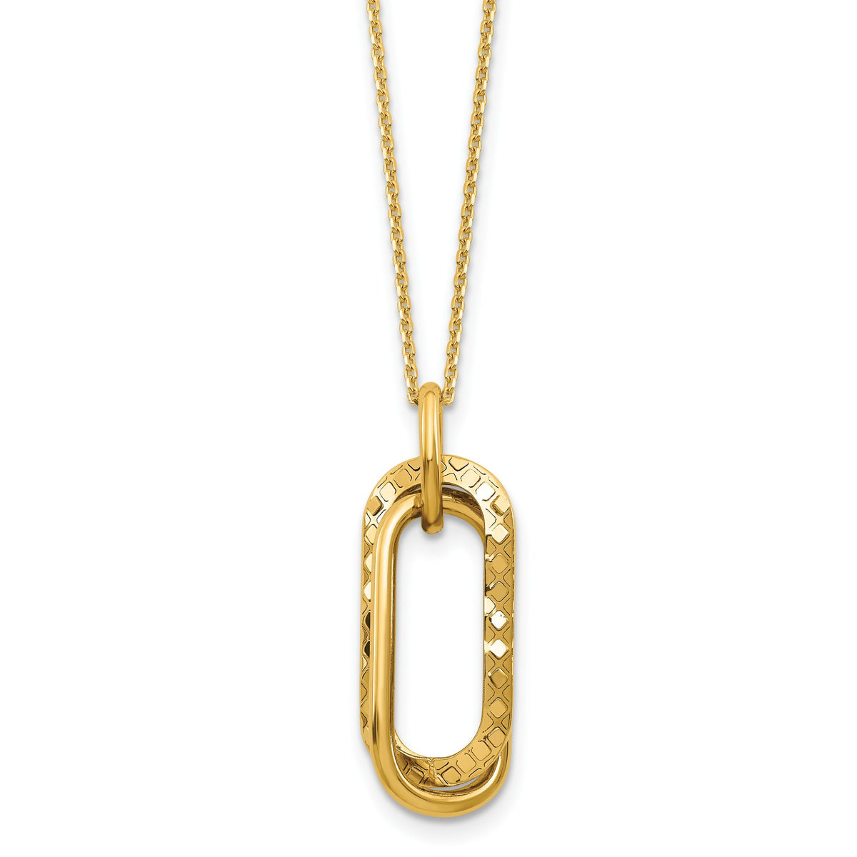 Pattern Fancy Ovals Necklace in 14K Yellow Gold, 16.5 Inch - Sophia Jewelers Main image