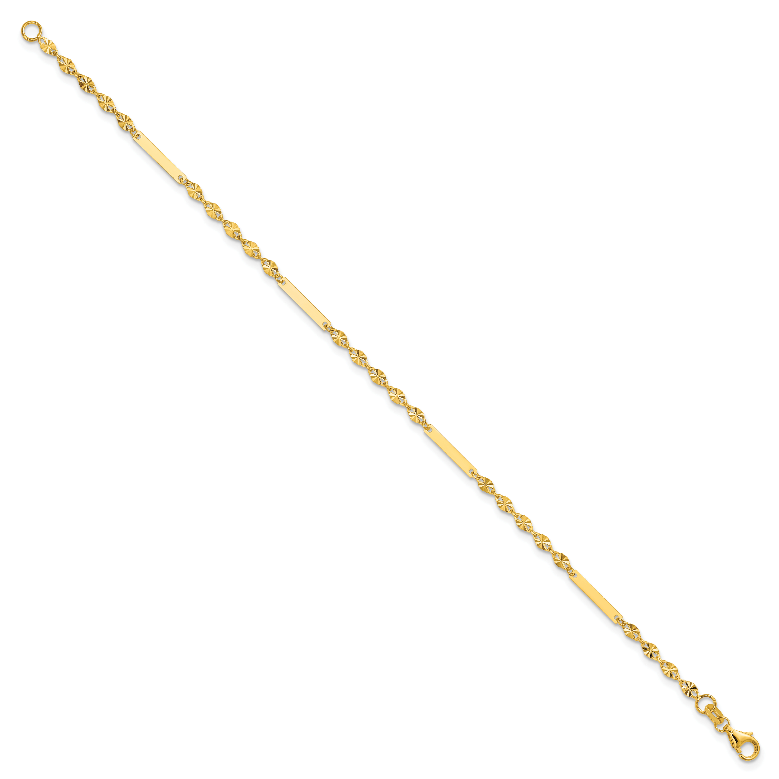 14K Yellow Gold Polished Bracelet, 7 in