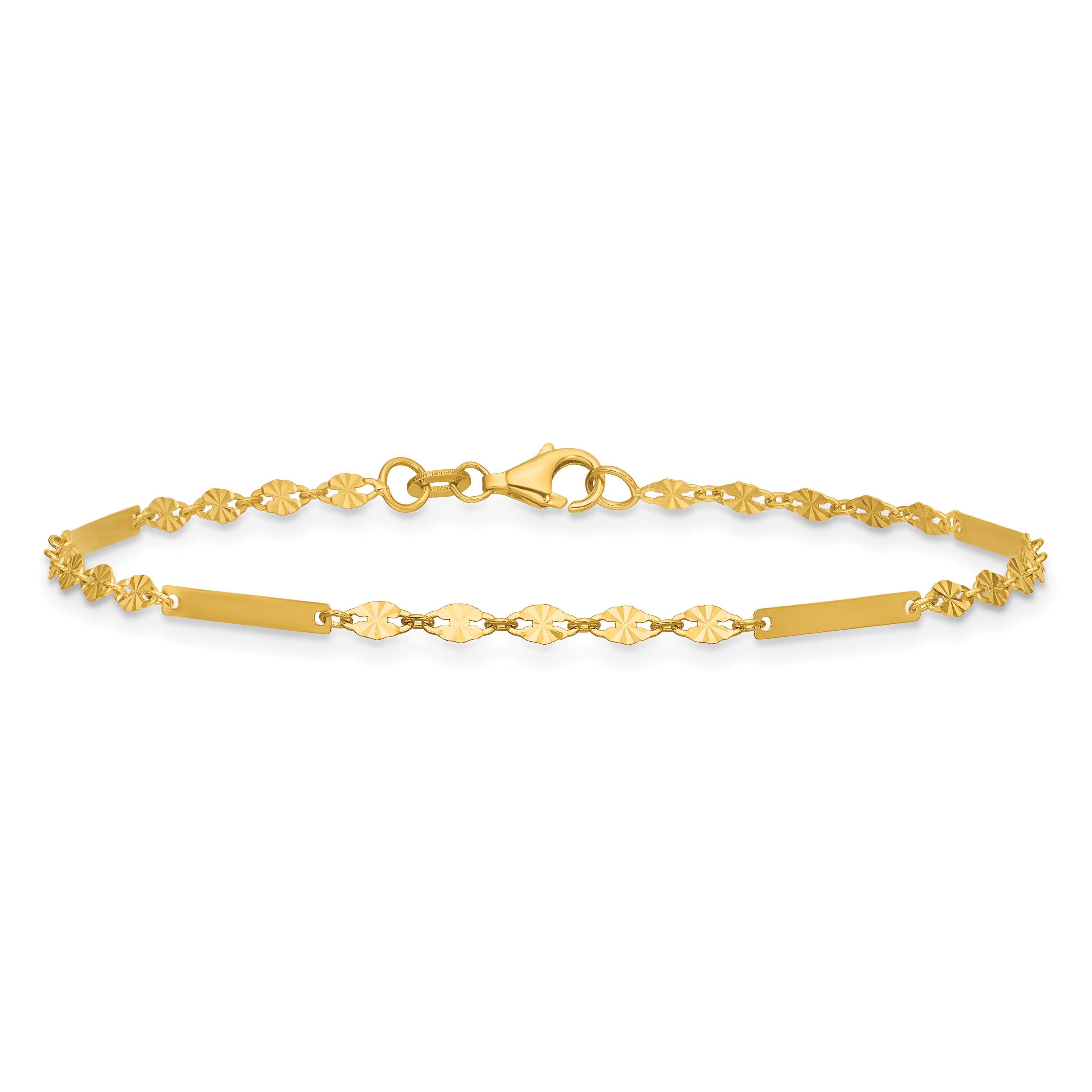 14K Yellow Gold Polished Bracelet, 7 in