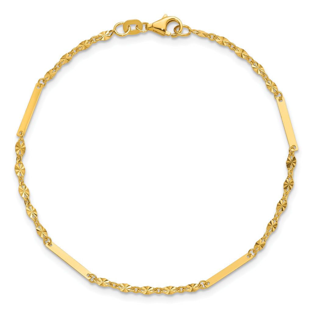 14K Yellow Gold Polished Bracelet, 7 in
