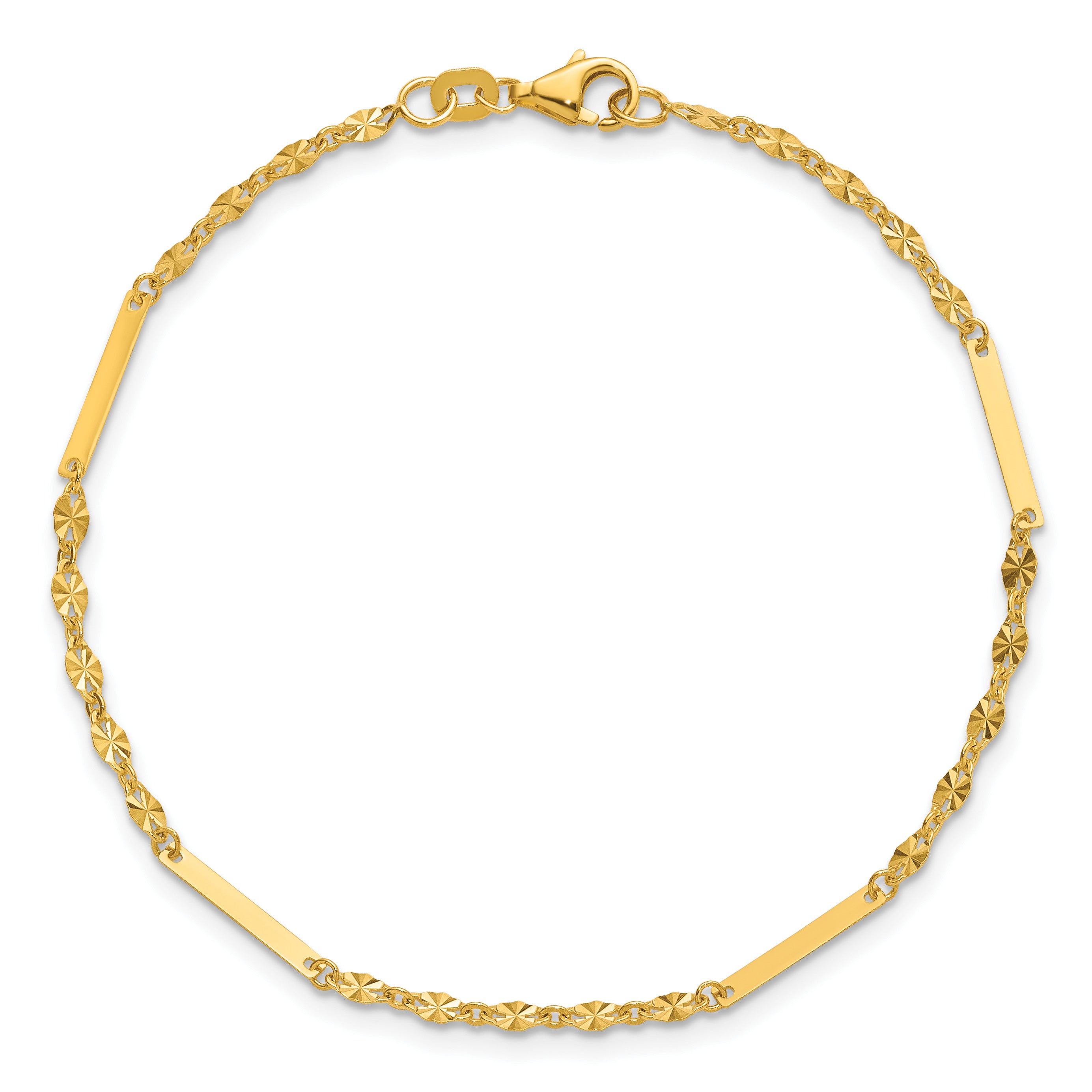 14K Yellow Gold Polished Bracelet, 7 in
