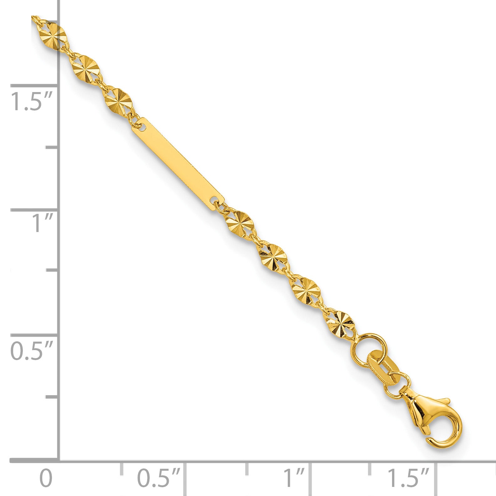 14K Yellow Gold Polished Bracelet, 7 in