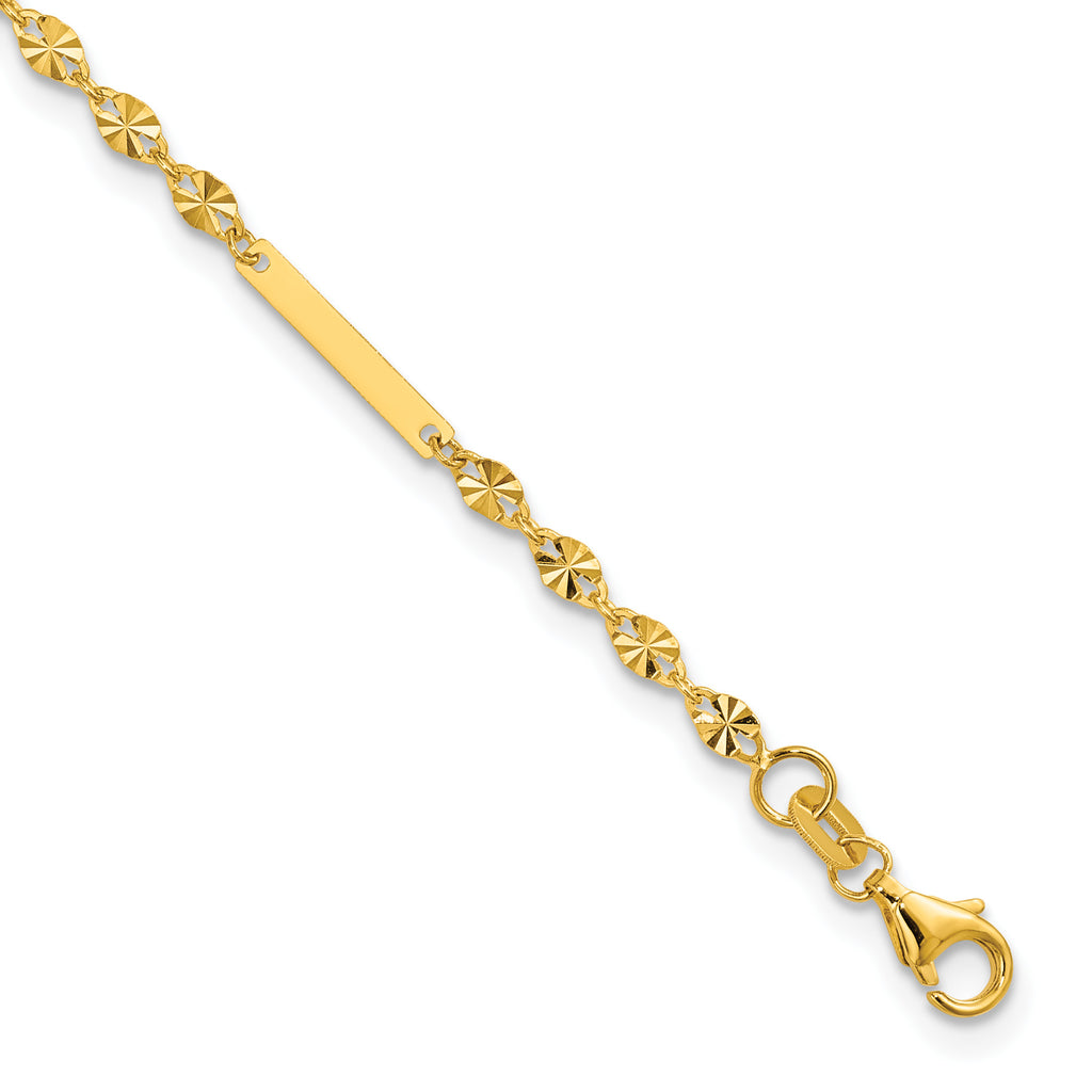 14K Yellow Gold Polished Bracelet, 7 in