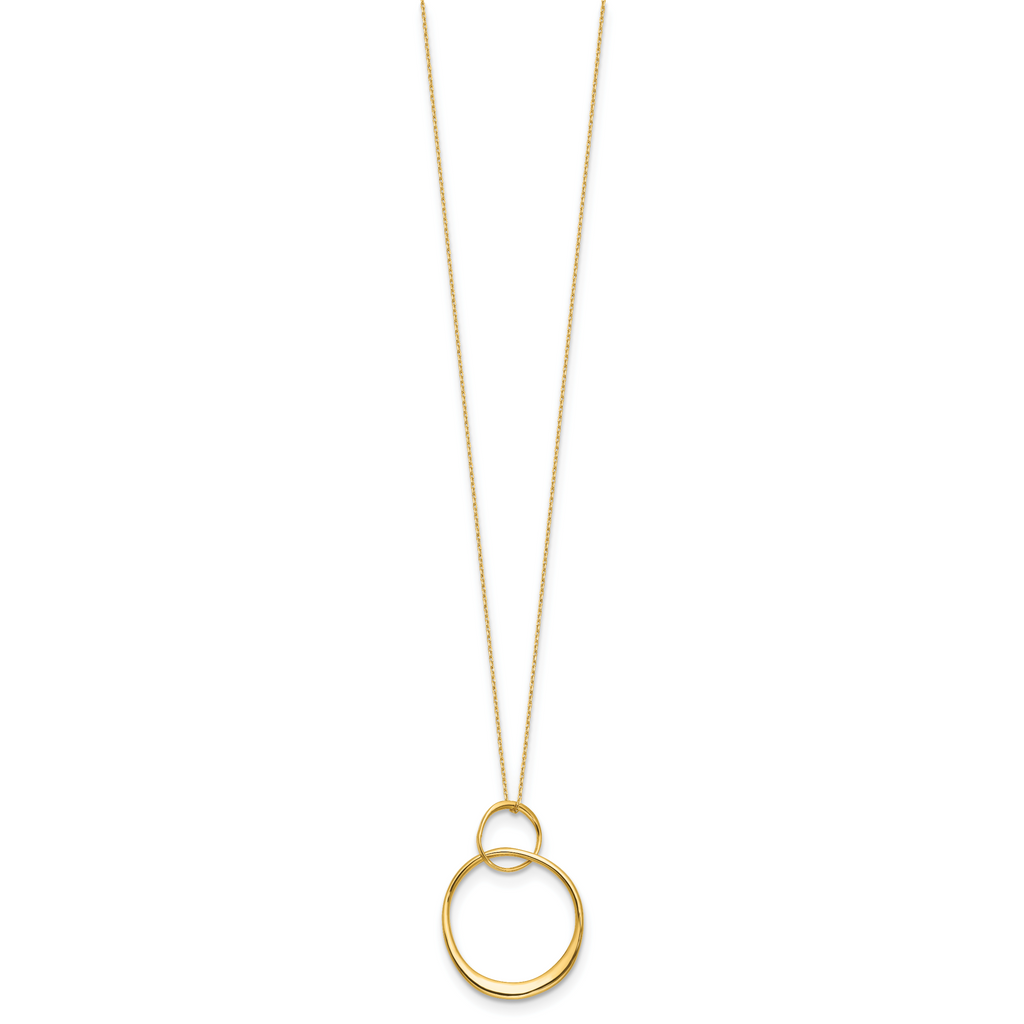 14K Yellow Gold Cable Pendant Necklace