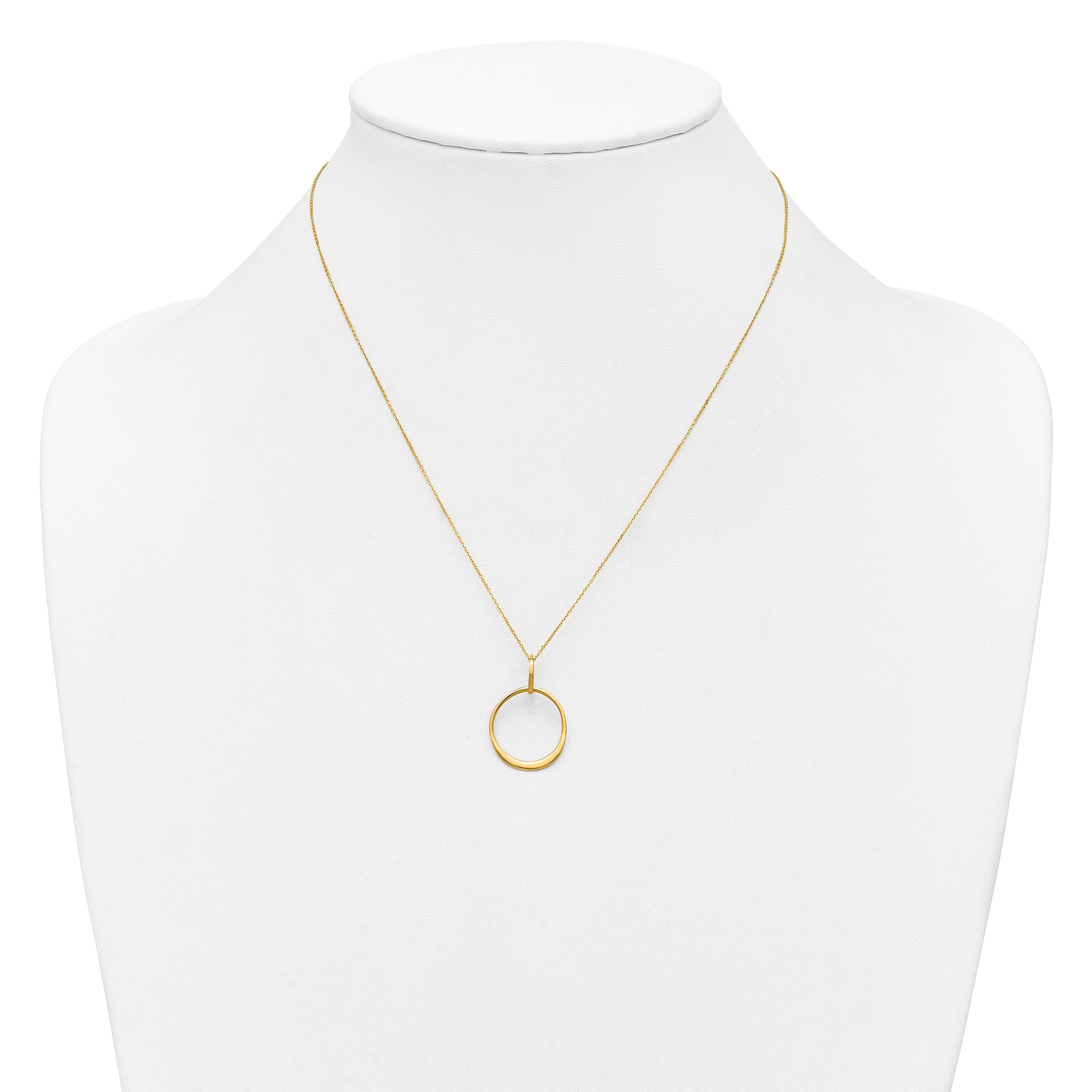 14K Yellow Gold Cable Pendant Necklace