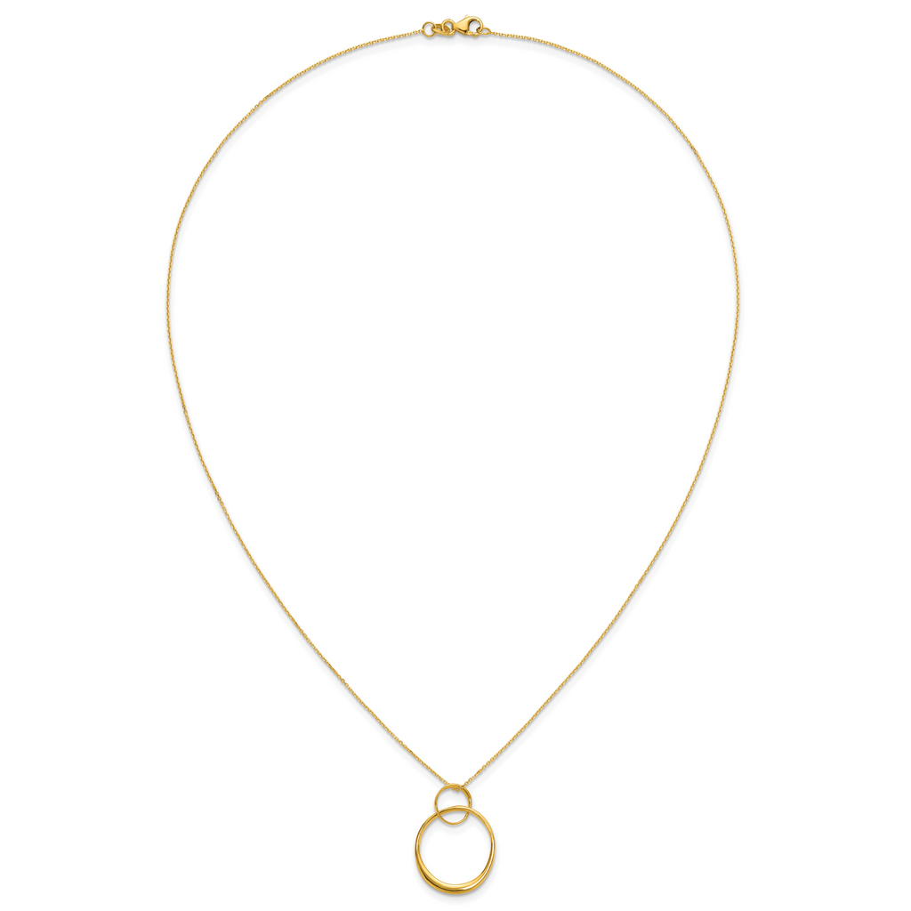 14K Yellow Gold Cable Pendant Necklace