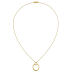 14K Yellow Gold Cable Pendant Necklace