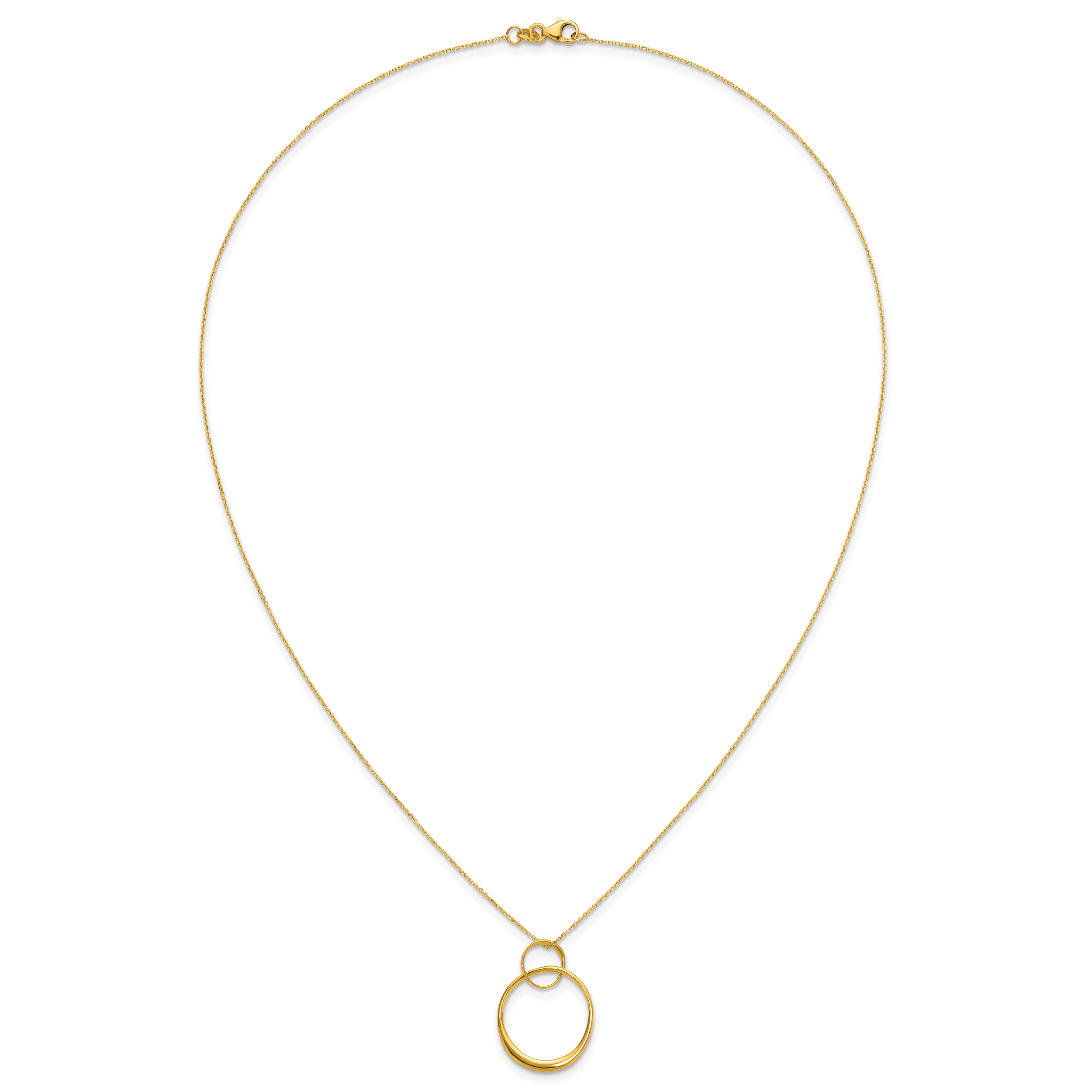14K Yellow Gold Cable Pendant Necklace