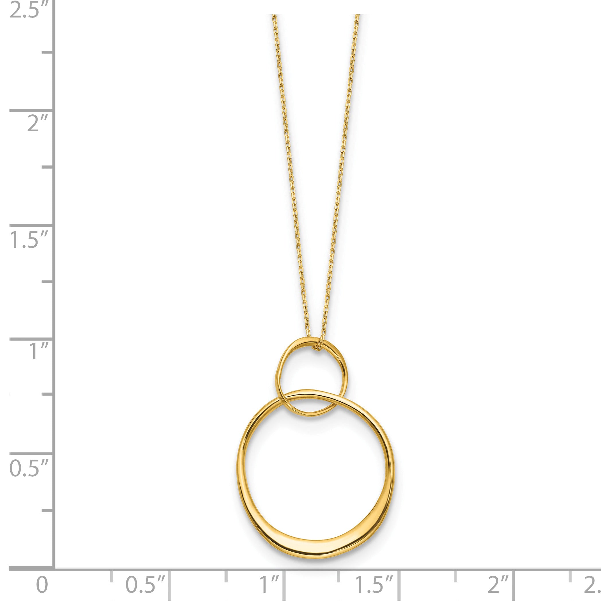 14K Yellow Gold Cable Pendant Necklace