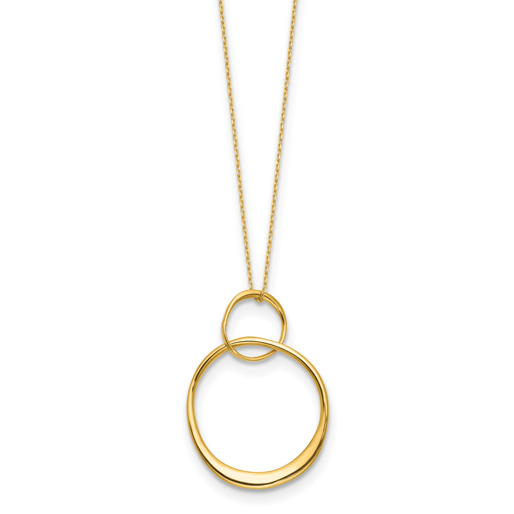 14K Yellow Gold Cable Pendant Necklace
