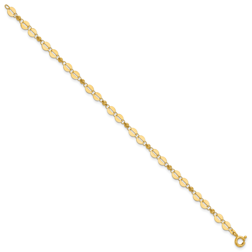 14K Yellow Gold Polished Bracelet, 7 in