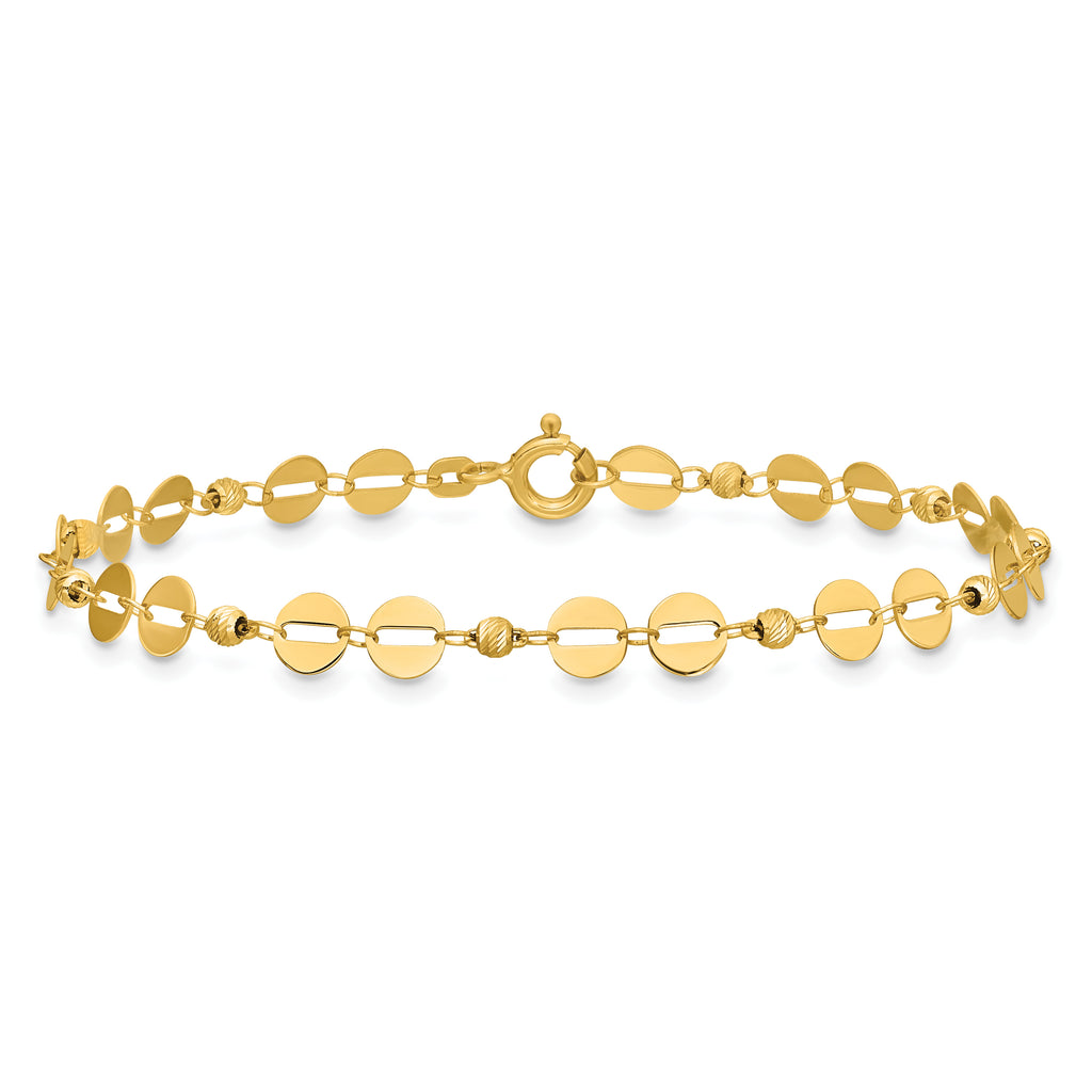 14K Yellow Gold Polished Bracelet, 7 in