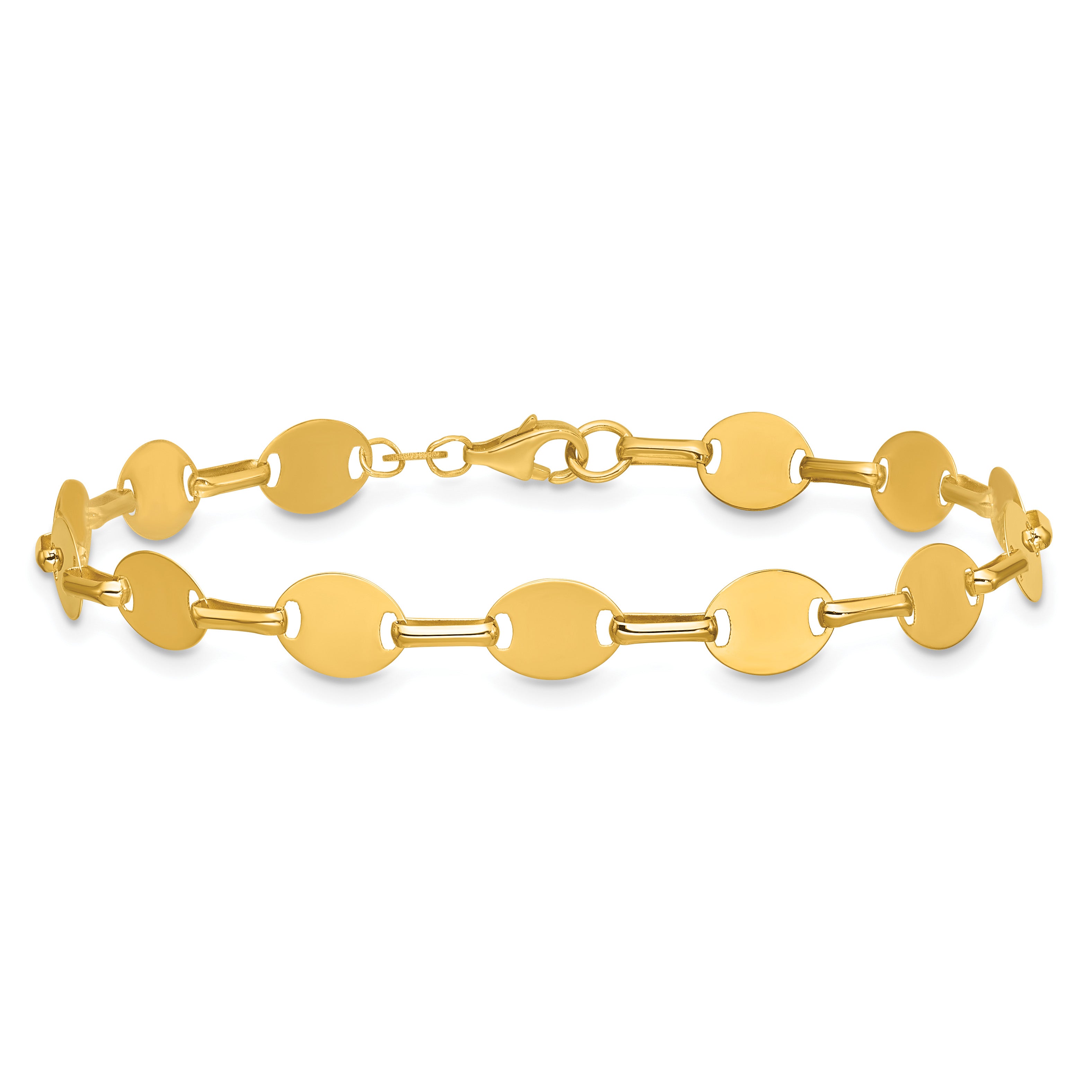 14K Yellow Gold Polished Bracelet, 7 in