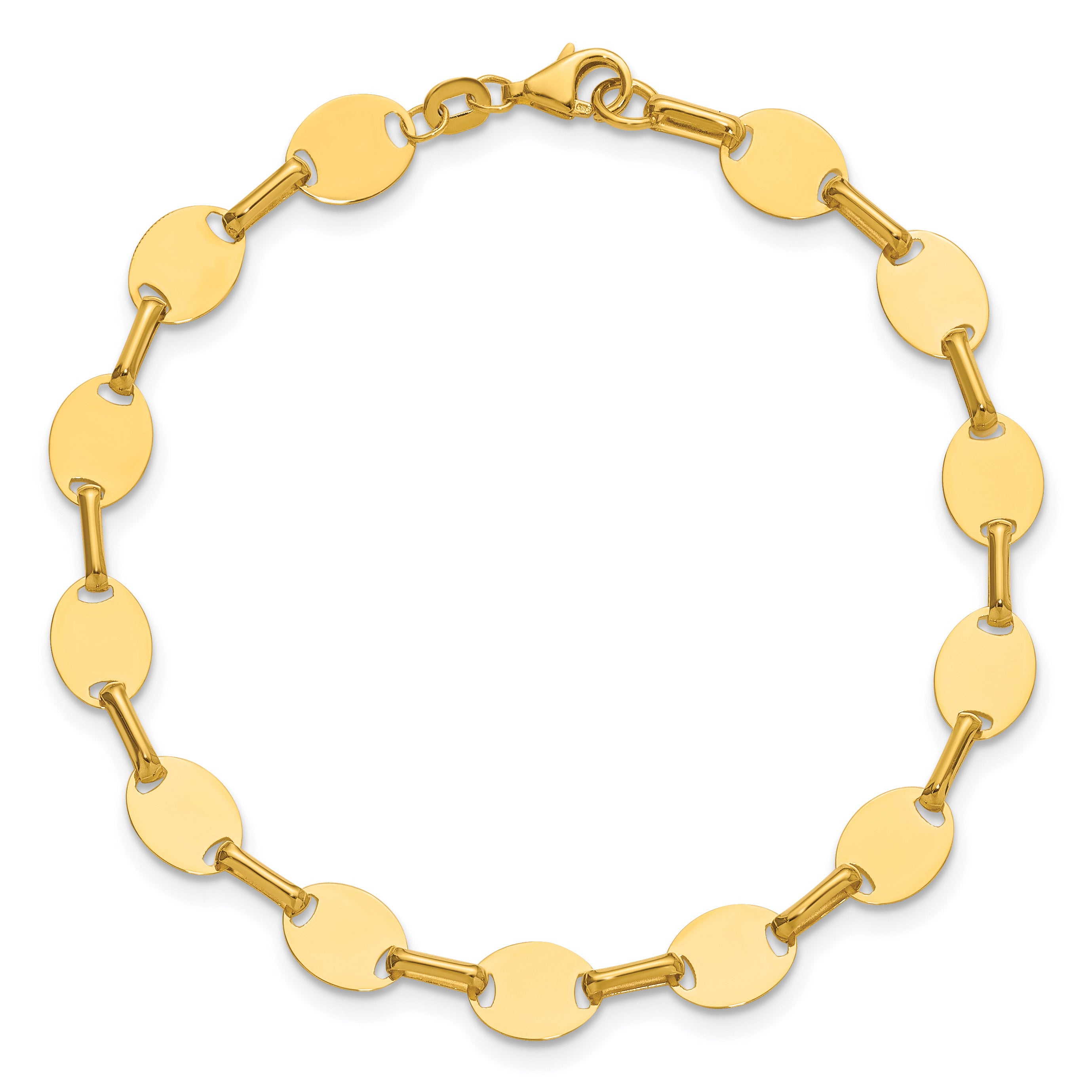14K Yellow Gold Polished Bracelet, 7 in