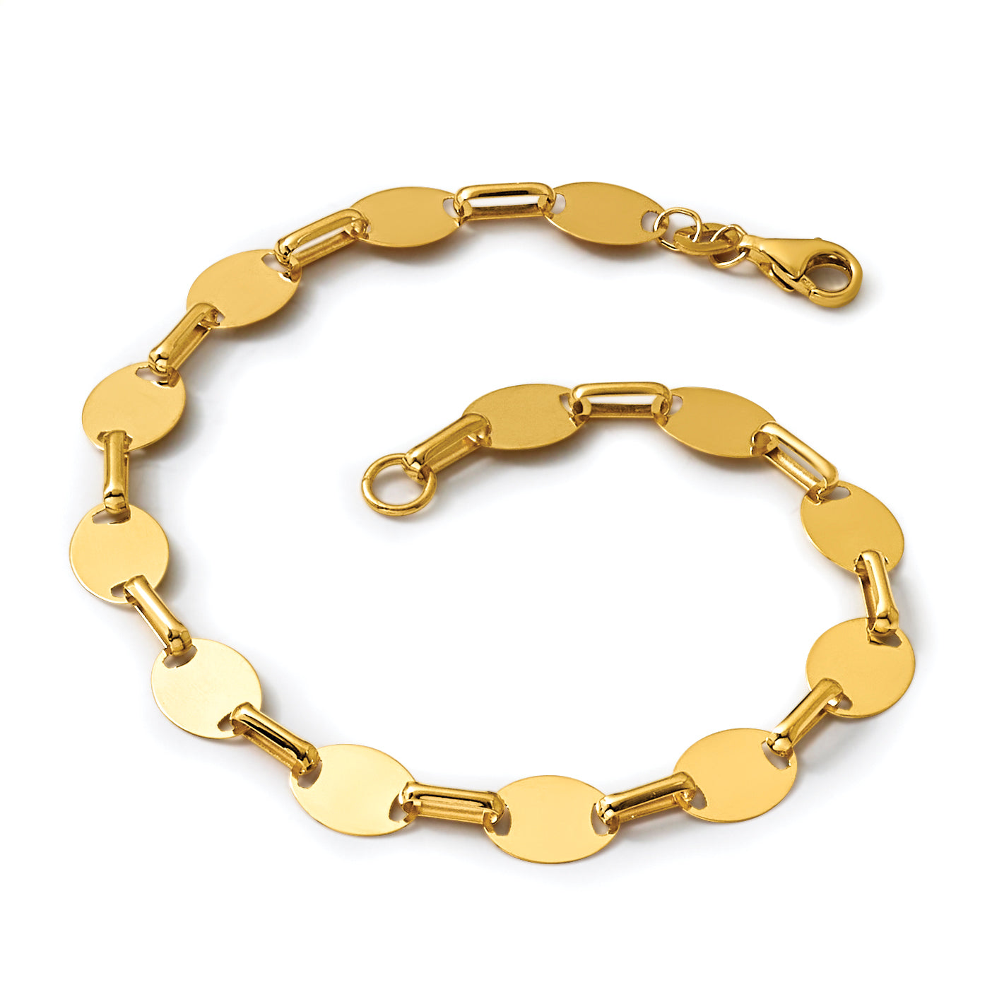 14K Yellow Gold Polished Bracelet, 7 in