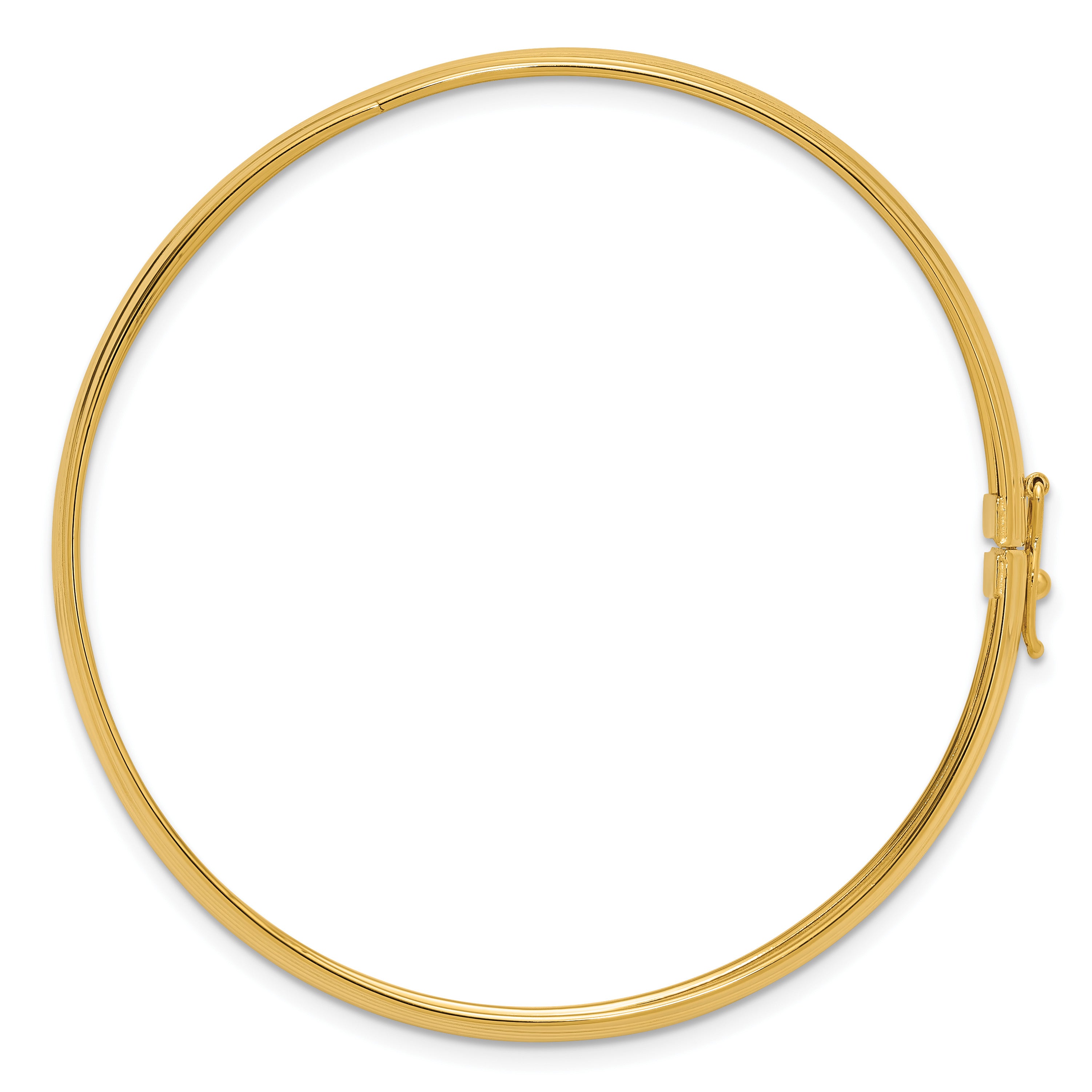 14K Yellow Gold Grooved Bangle Bracelet Secondary image