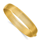14K Yellow Gold Grooved Bangle Bracelet