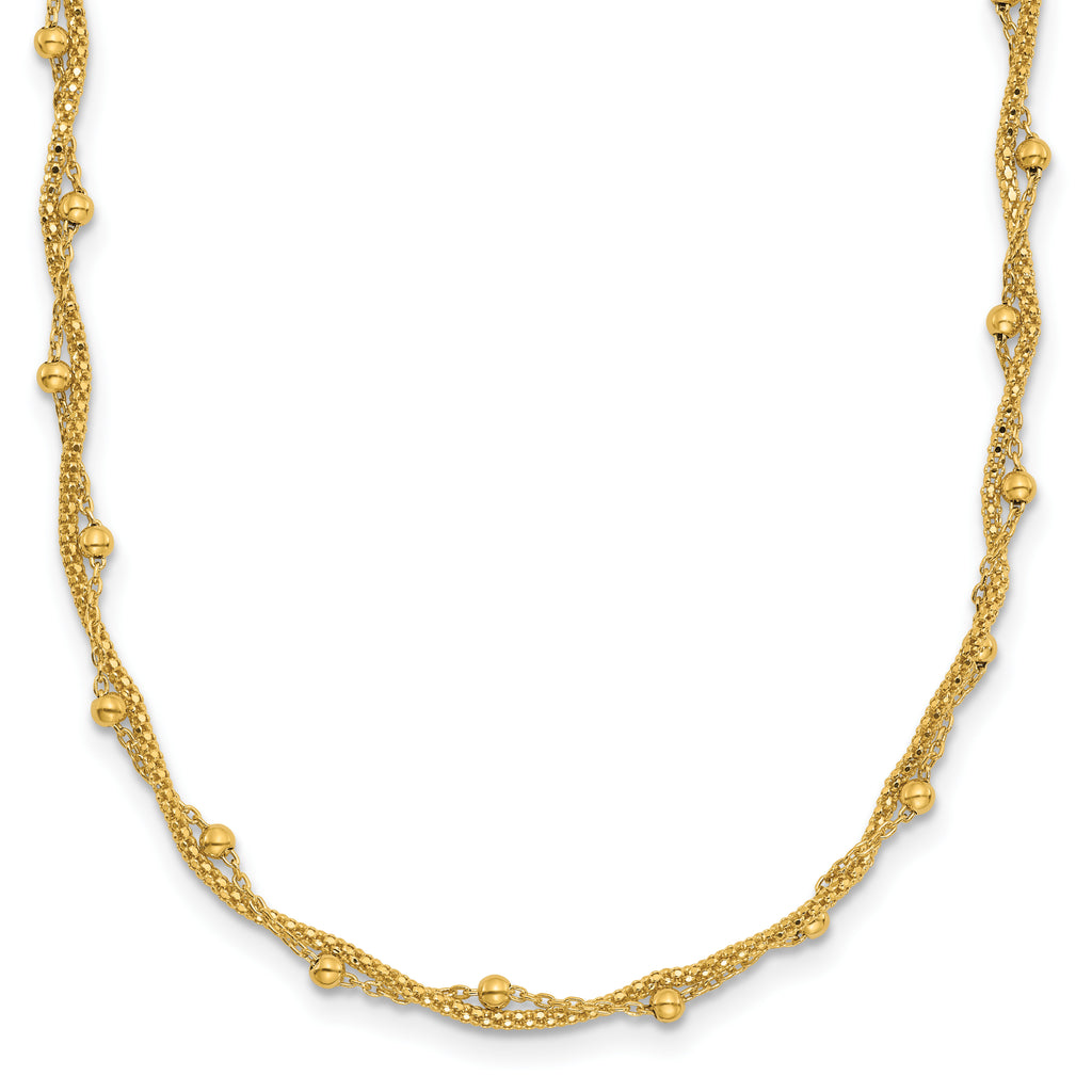 14K Yellow Gold Twisted Necklace
