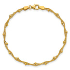 14K Yellow Gold Twisted Bracelet, 7 in