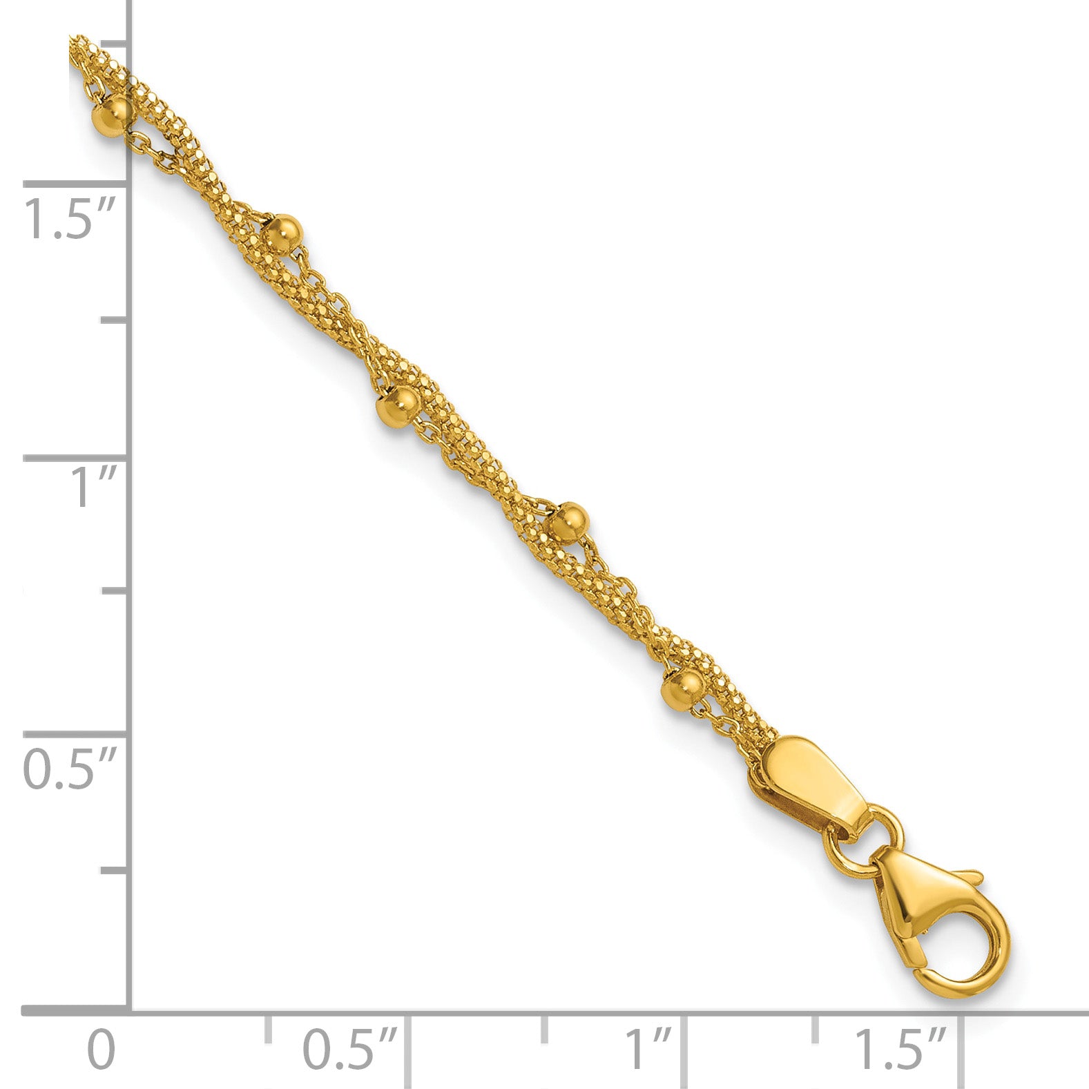 14K Yellow Gold Twisted Bracelet, 7 in