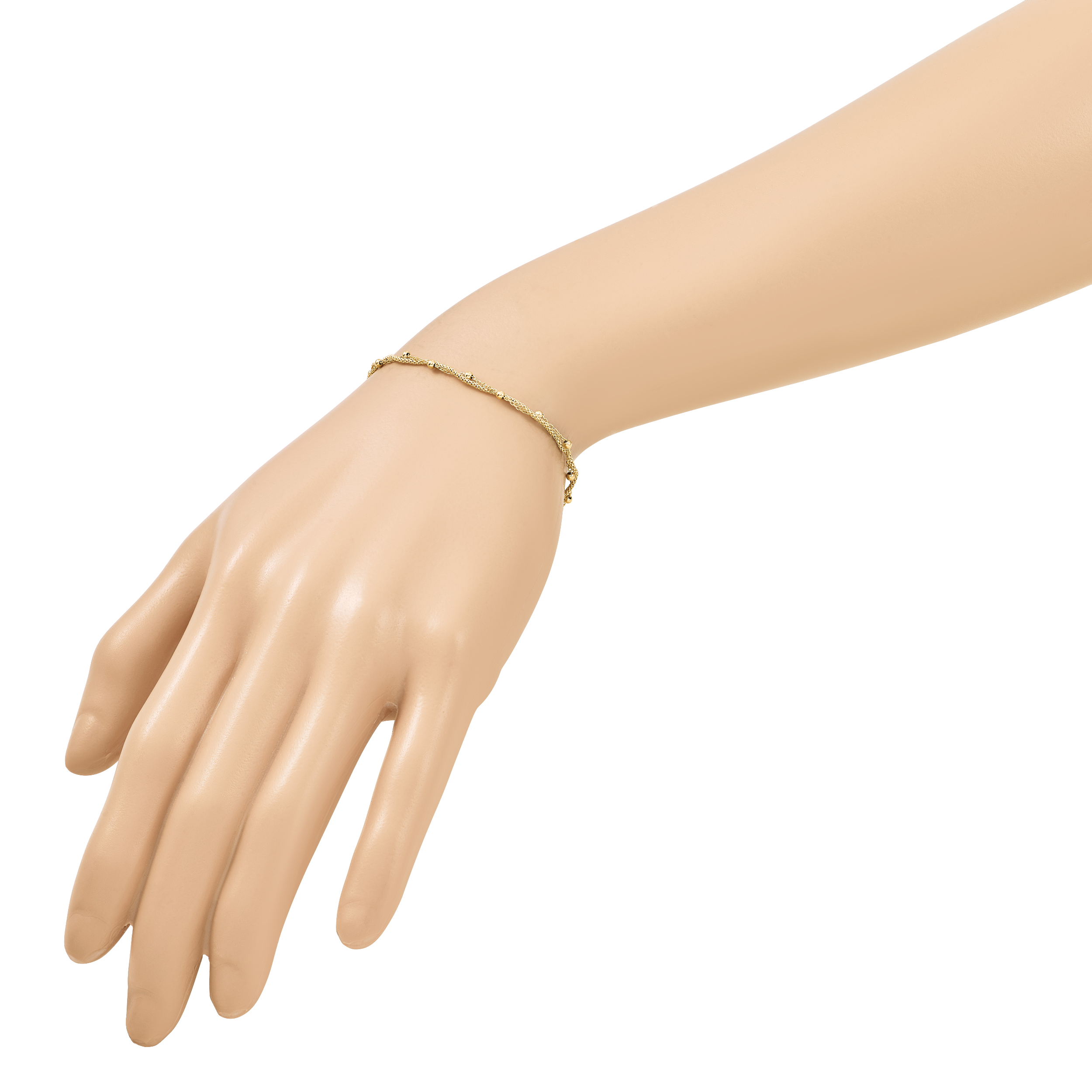 14K Yellow Gold Twisted Bracelet, 7 in