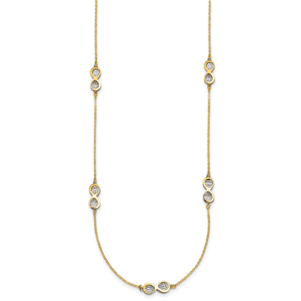 14K Yellow Gold Cable Infinity Cable Chain Necklace, 18 in
