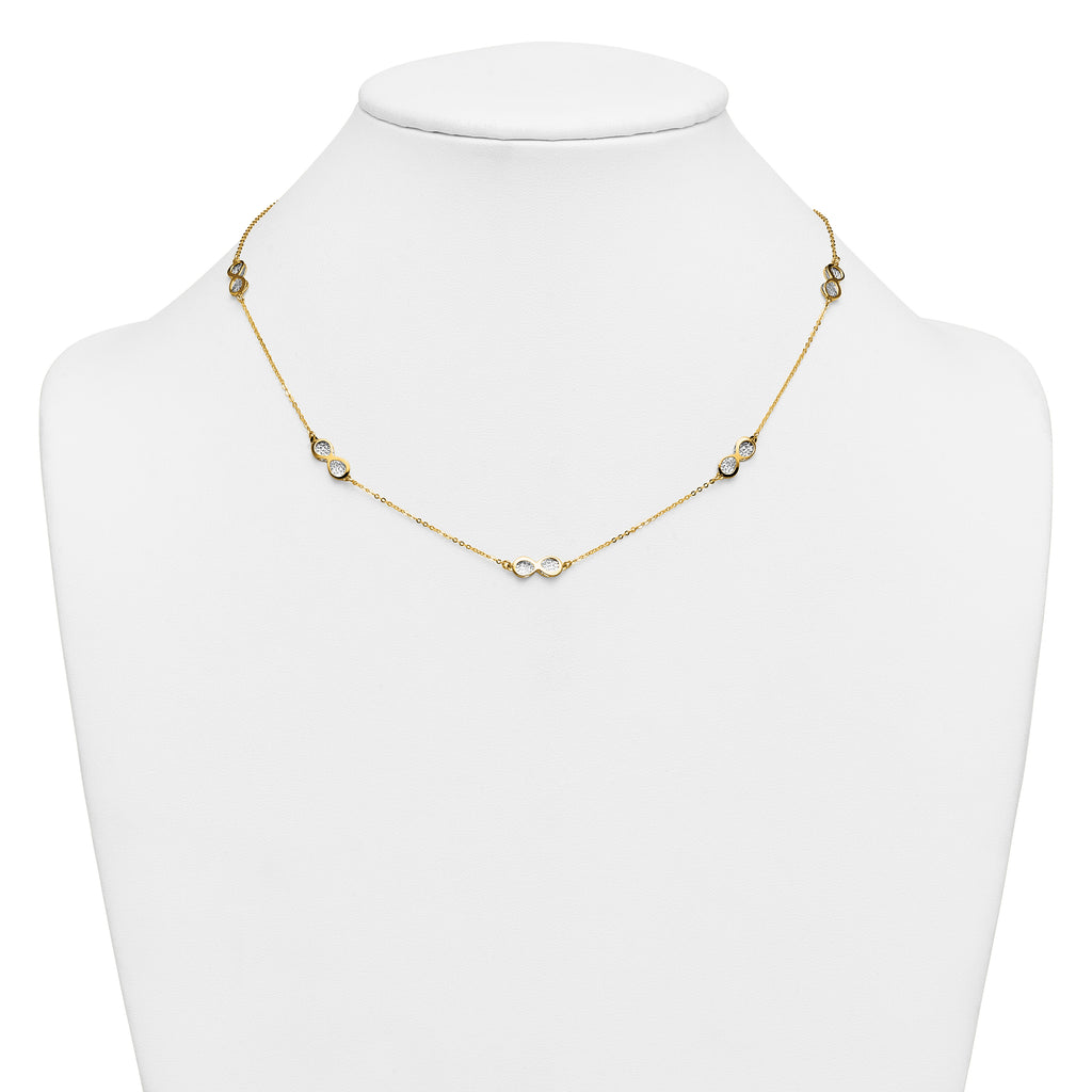 14K Yellow Gold Cable Infinity Cable Chain Necklace, 18 in