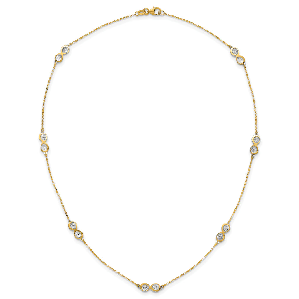 14K Yellow Gold Cable Infinity Cable Chain Necklace, 18 in