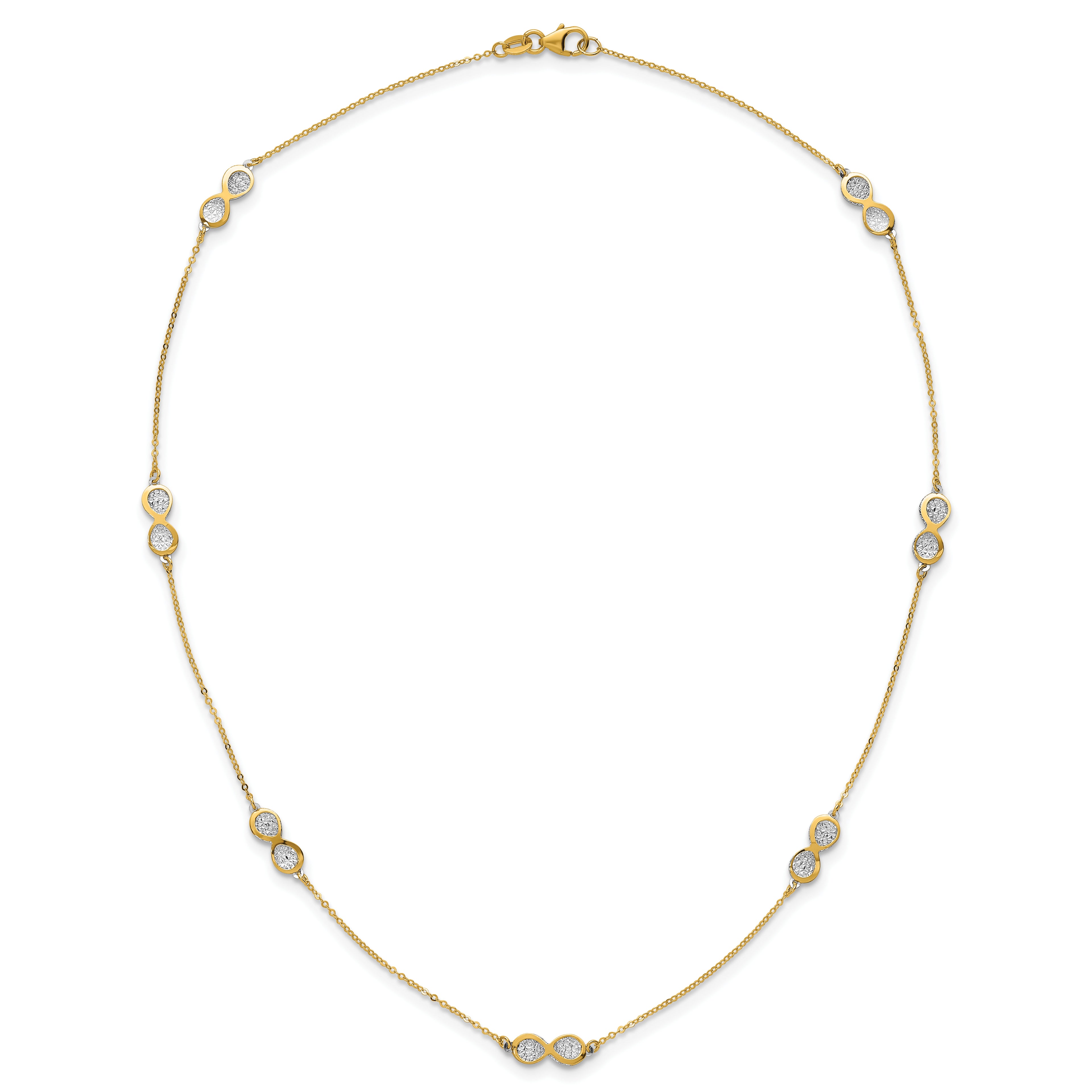 14K Yellow Gold Cable Infinity Cable Chain Necklace, 18 in
