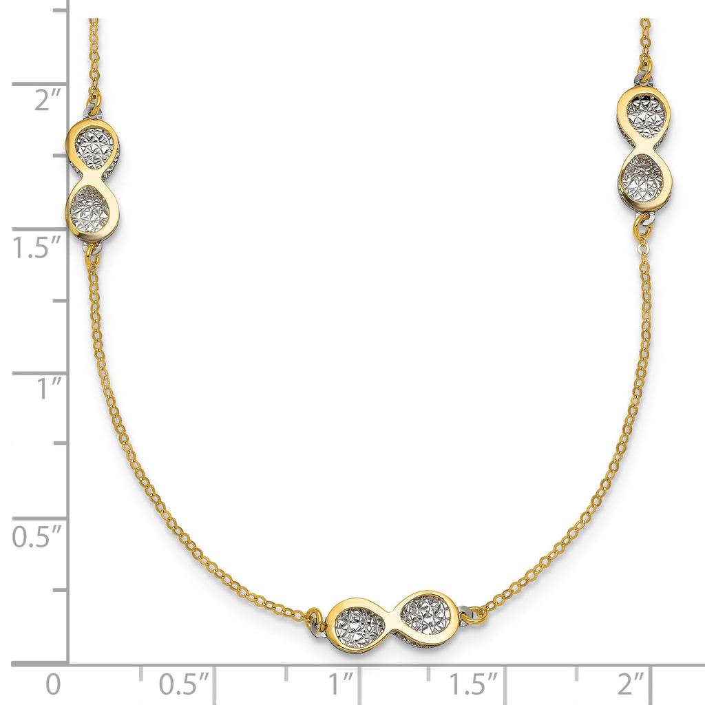 14K Yellow Gold Cable Infinity Cable Chain Necklace, 18 in