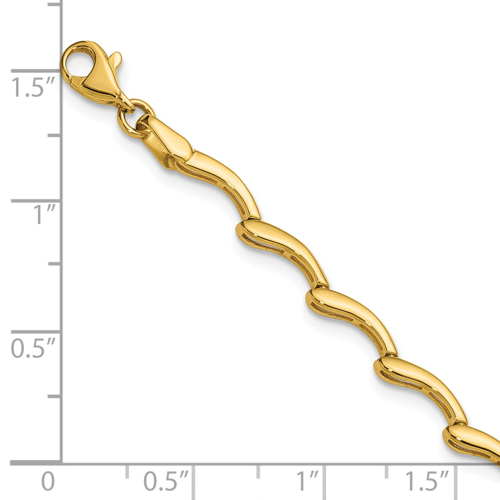 14K Yellow Gold Polished Bracelet, 7 in