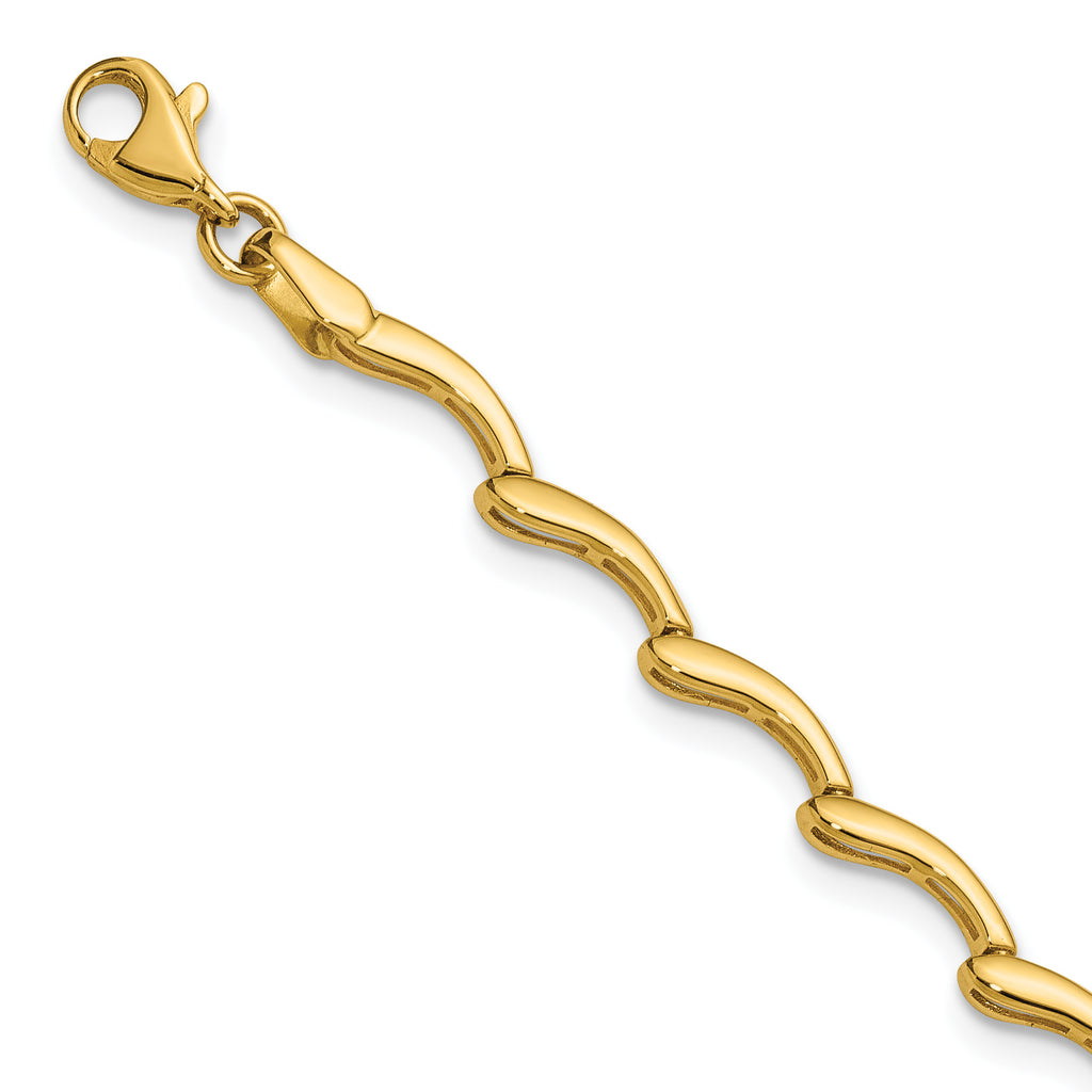 14K Yellow Gold Polished Bracelet, 7 in