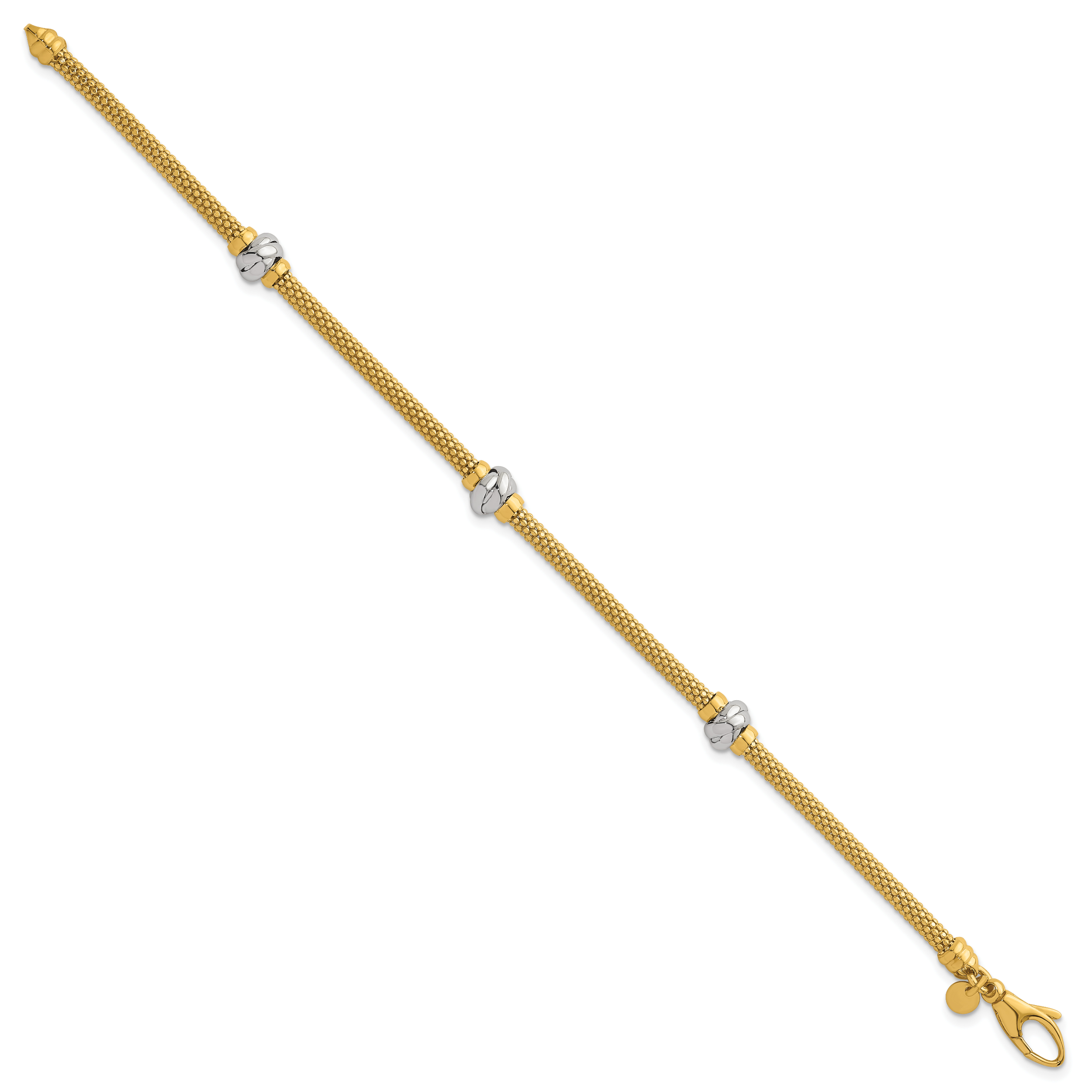 14K Yellow Gold Textured Bracelet, 7.5 in