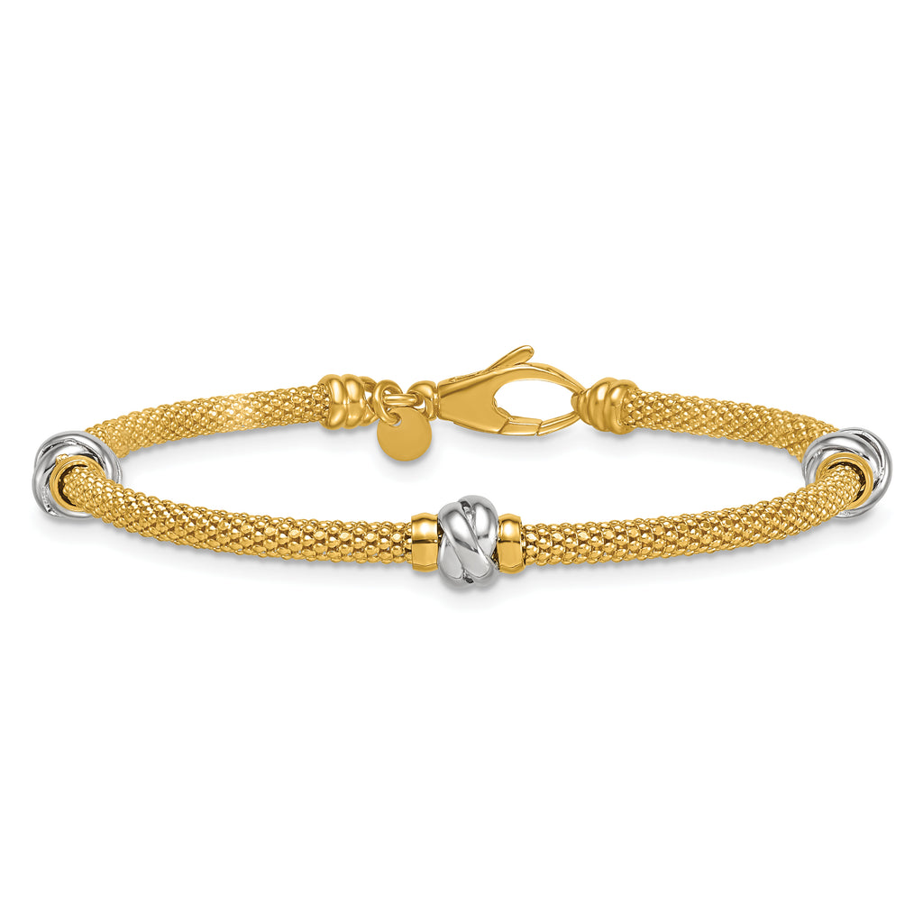 14K Yellow Gold Textured Bracelet, 7.5 in