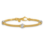 14K Yellow Gold Textured Bracelet, 7.5 in