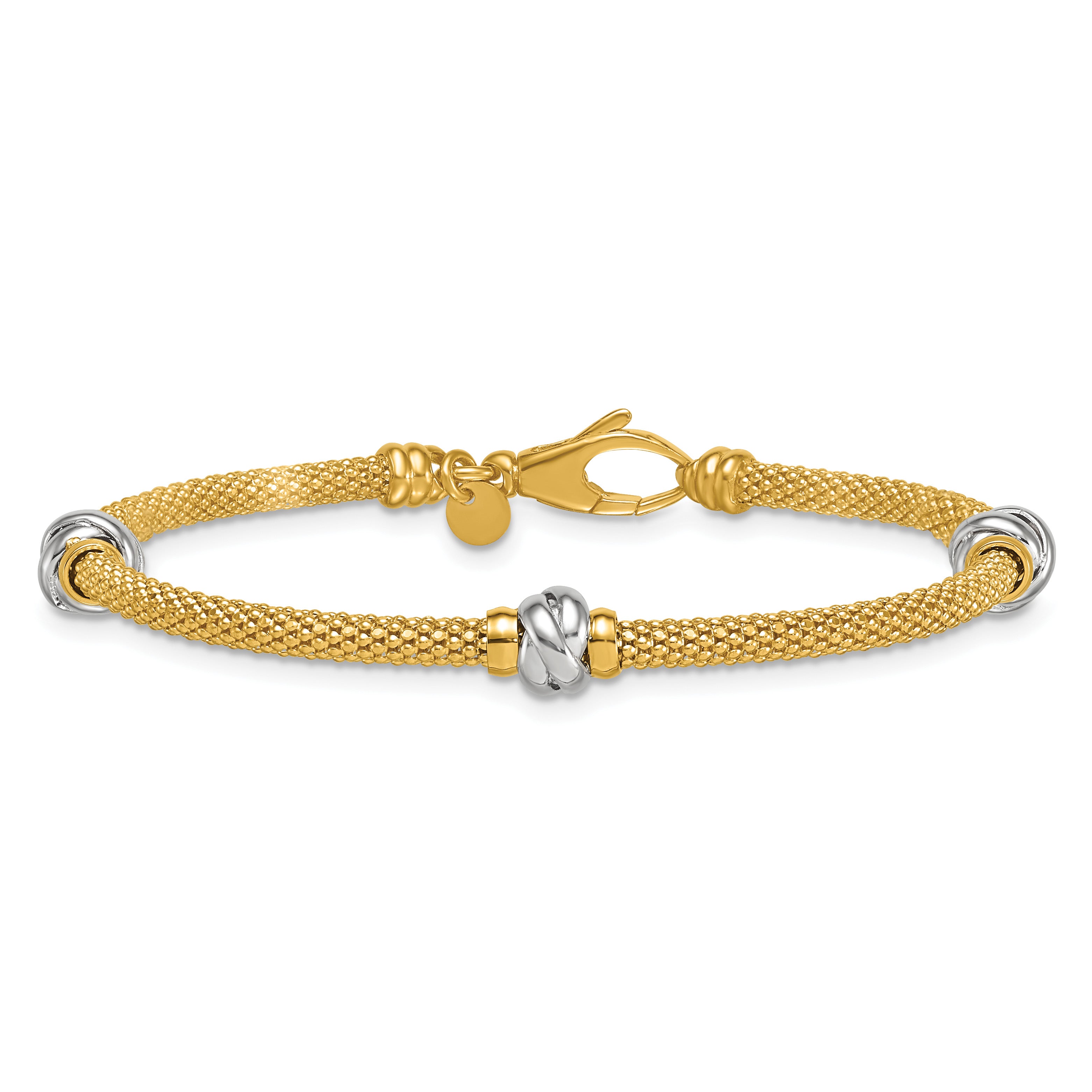 14K Yellow Gold Textured Bracelet, 7.5 in